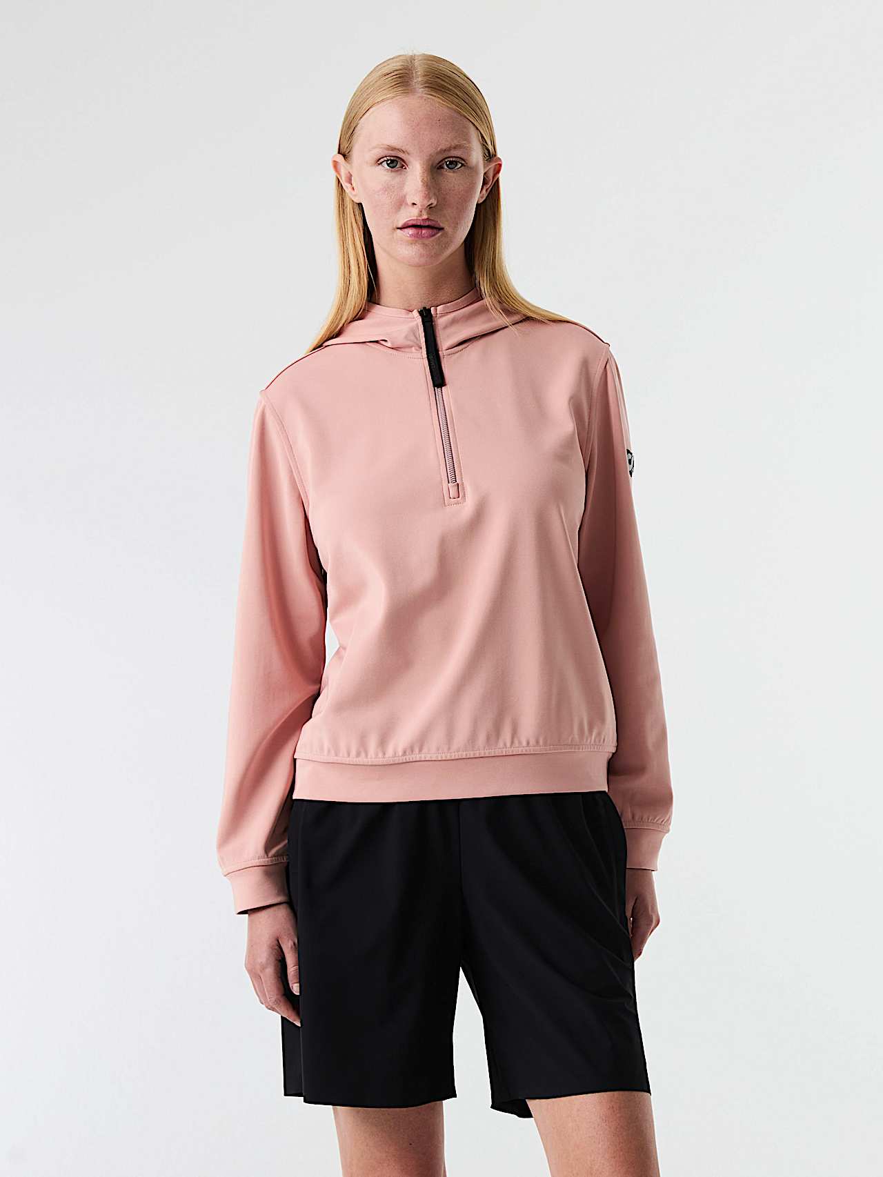 AlphaTauri | SVREO V1.Y9.01 | Hoodie mit halbem Reißverschluss in Misty Pink für Damen AlphaTauri | SVREO V1.Y9.01 | Hoodie mit halbem Reißverschluss in Misty Pink für Damen