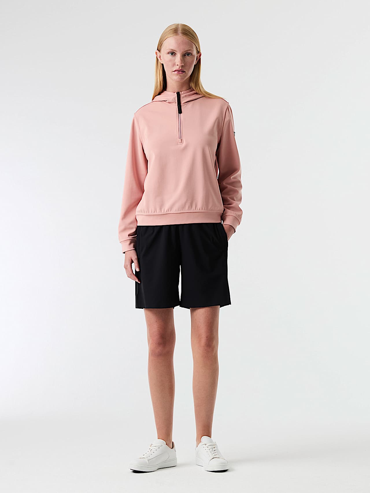 AlphaTauri | SVREO V1.Y9.01 | Hoodie mit halbem Reißverschluss in Misty Pink für Damen AlphaTauri | SVREO V1.Y9.01 | Hoodie mit halbem Reißverschluss in Misty Pink für Damen