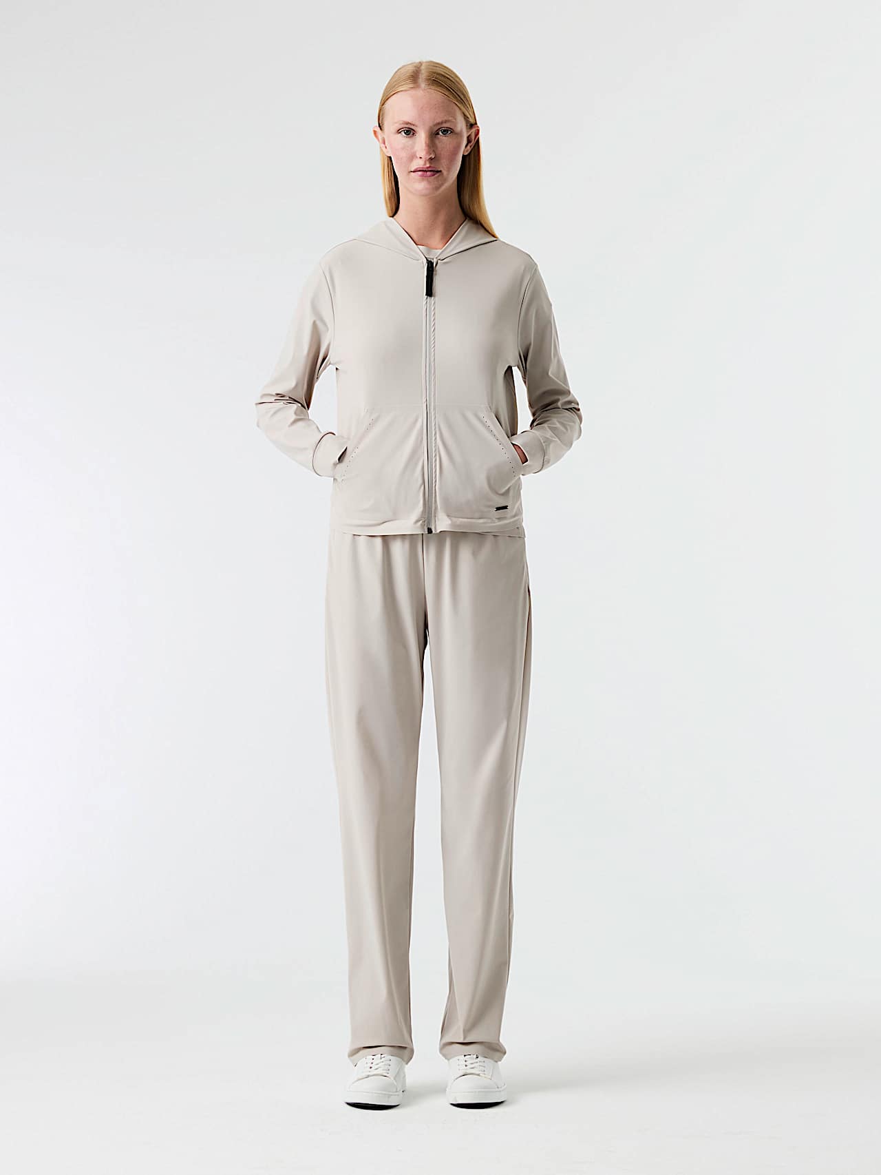 AlphaTauri | JEUPA V1.Y9.01 | Power Stretch Jersey Hooded Jacket in Stone for Women