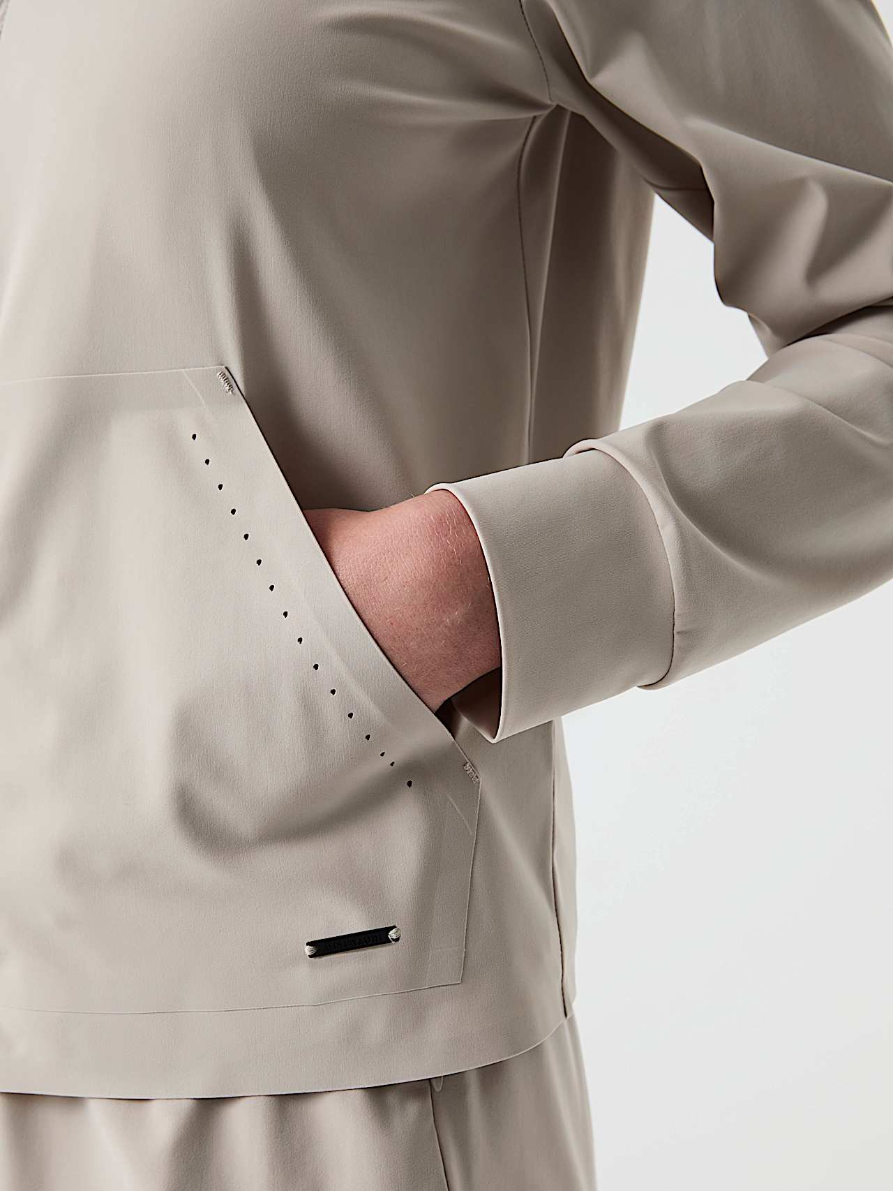 AlphaTauri | JEUPA V1.Y9.01 | Power Stretch Jersey Hooded Jacket in Stone for Women