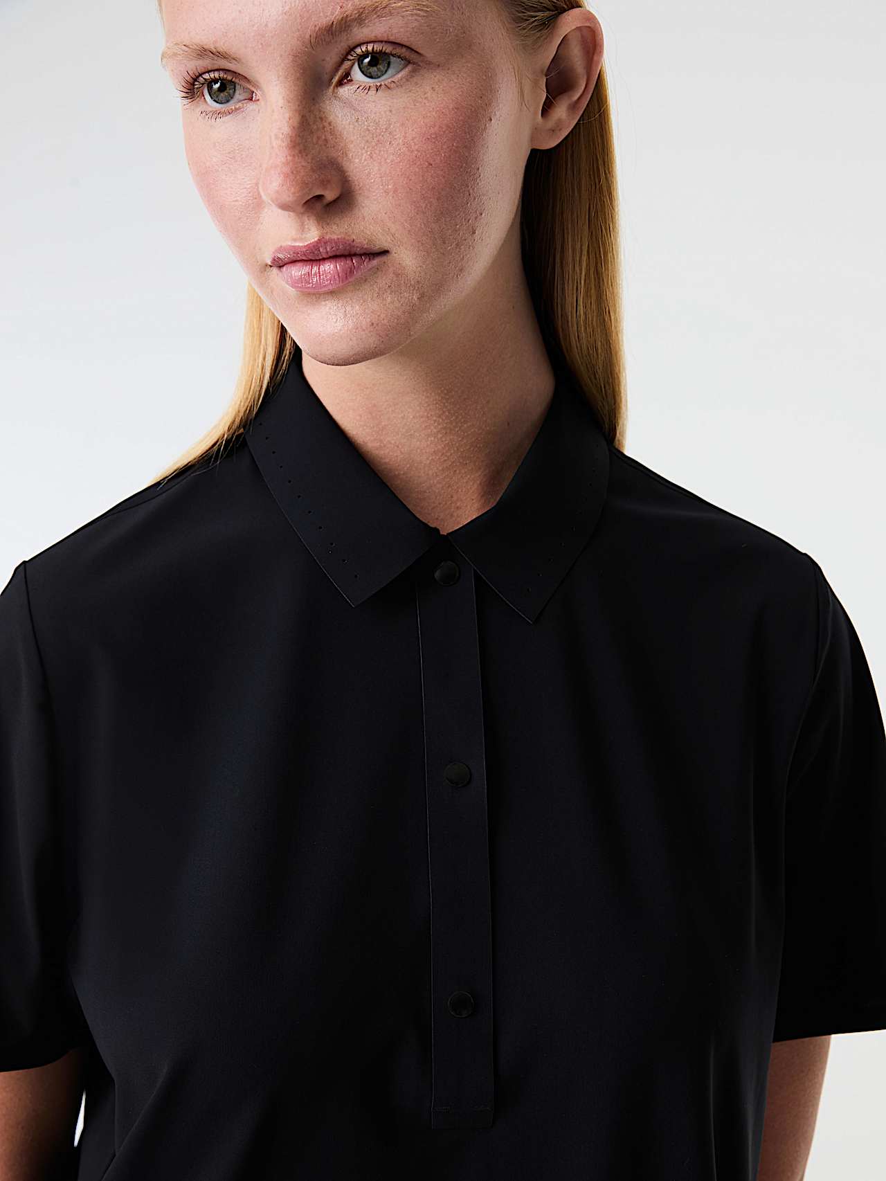AlphaTauri | JANTOR V1.Y9.01 | Power Stretch Jersey Polo-Dress in Black for Women