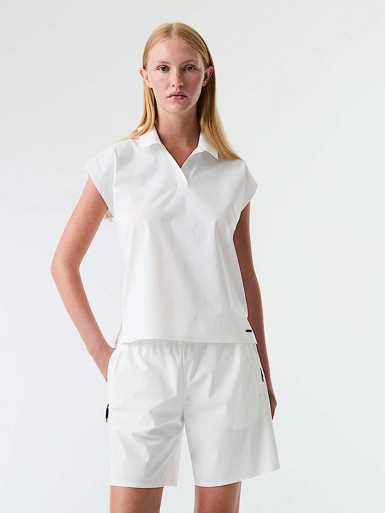 AlphaTauri | JEUWOL V1.Y9.01 | Polo en jersey Power Stretch in Blanc Cassé for Femme