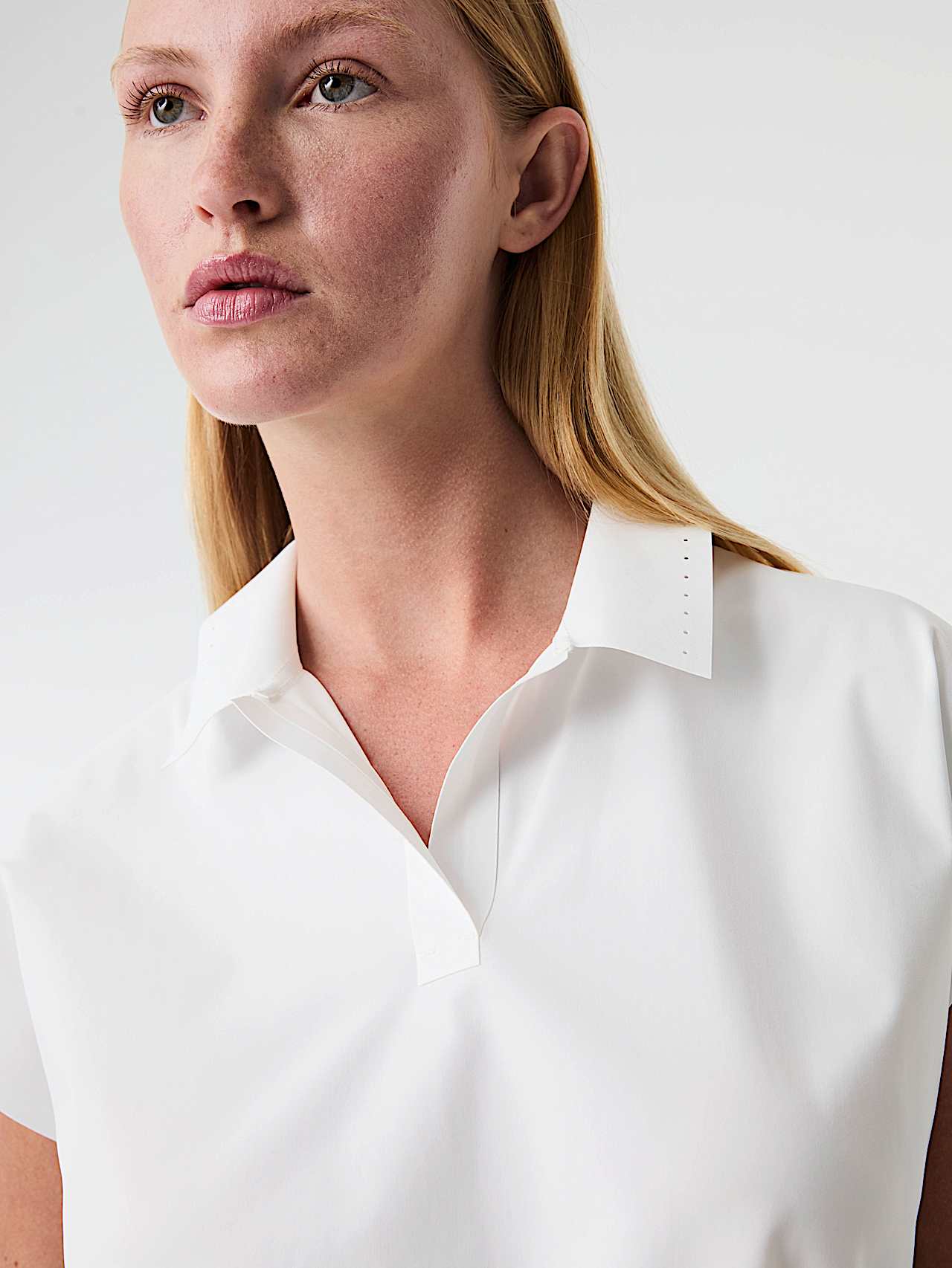 AlphaTauri | JEUWOL V1.Y9.01 | Polo en jersey Power Stretch in Blanc Cassé for Femme