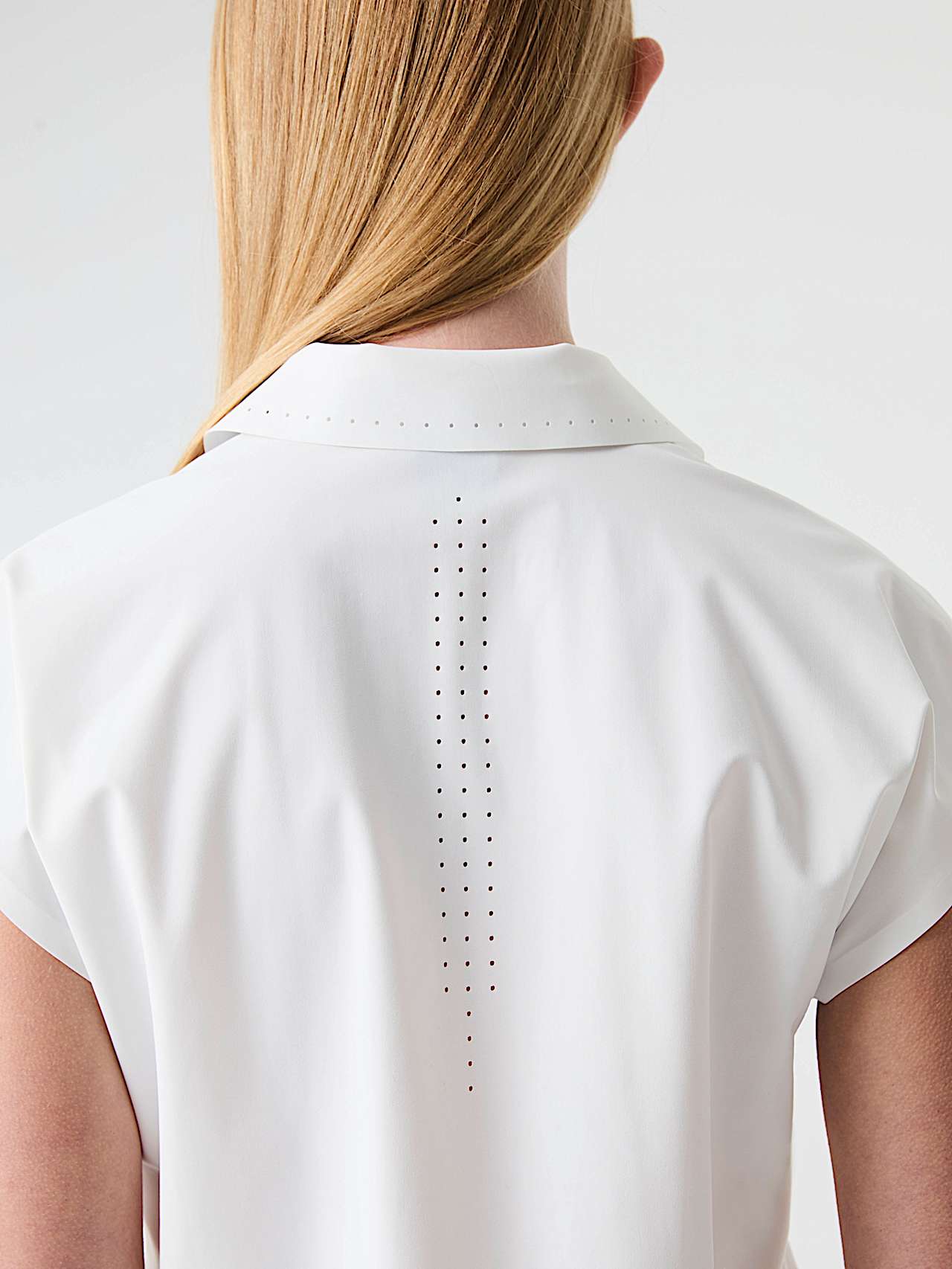 AlphaTauri | JEUWOL V1.Y9.01 | Power Stretch Jersey Polo-Shirt in Off White for Women