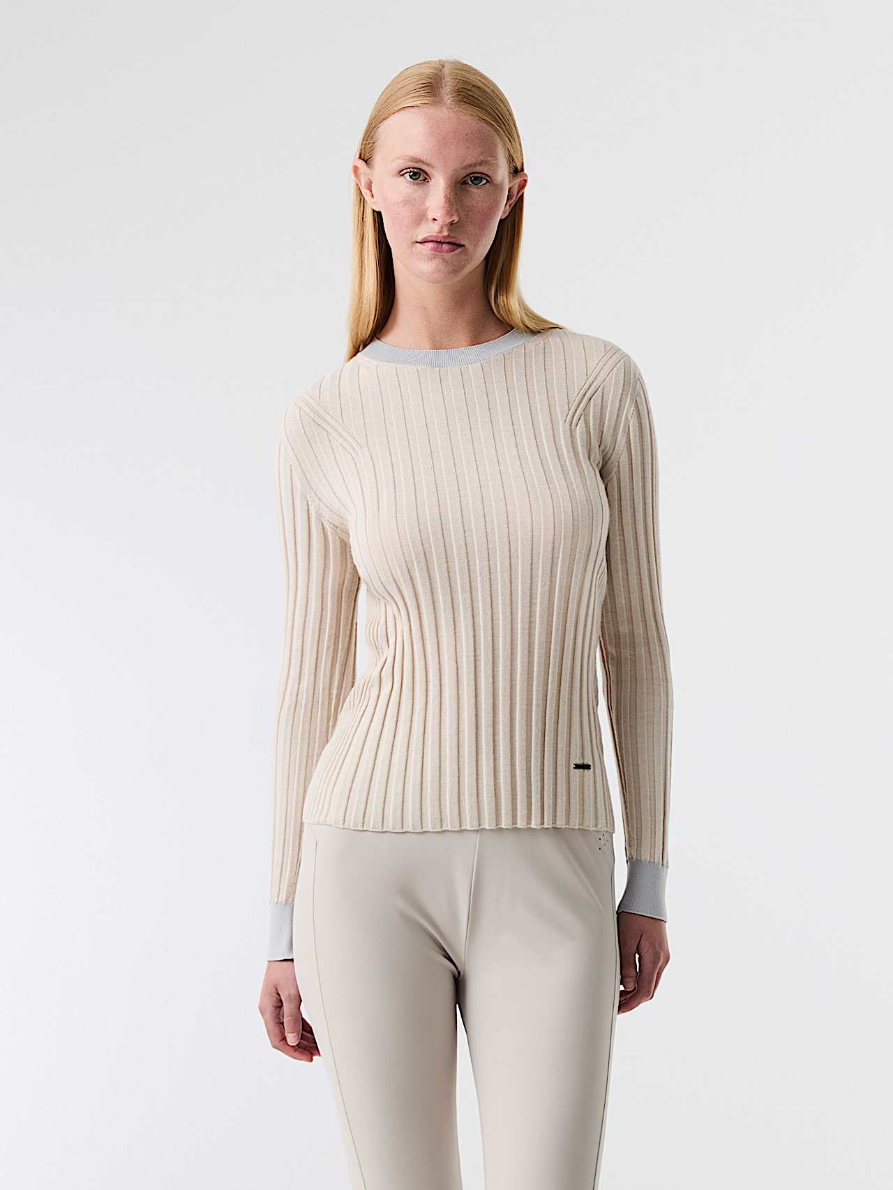 AlphaTauri | FONELO V1.Y9.01 | Sweat-shirt en maille 3D de cachemire et Coolmax® sans couture in Stone for Femme