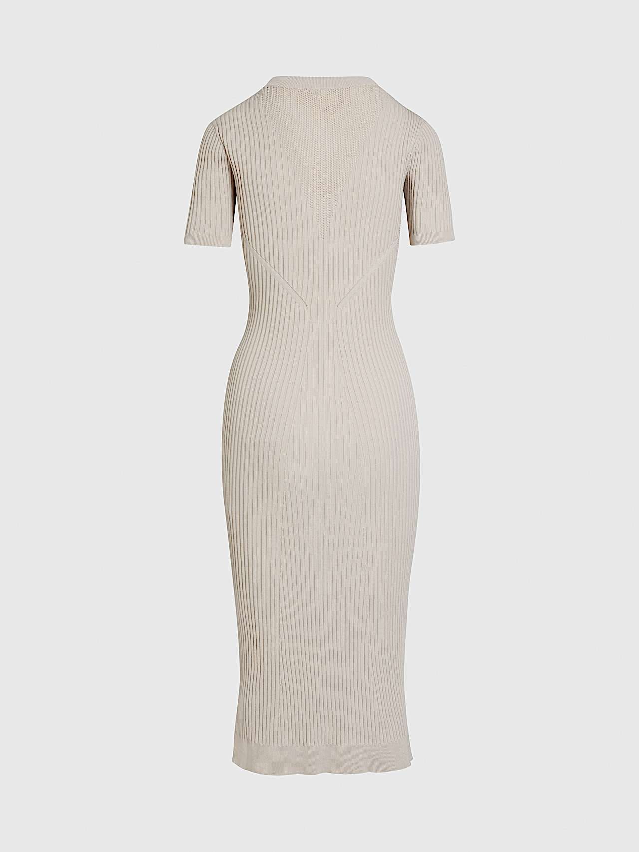AlphaTauri | FANYO V1.Y9.01 | Nahtloses 3D-Strickkleid aus Leinen-Baumwolle in Stone für Damen AlphaTauri | FANYO V1.Y9.01 | Nahtloses 3D-Strickkleid aus Leinen-Baumwolle in Stone für Damen