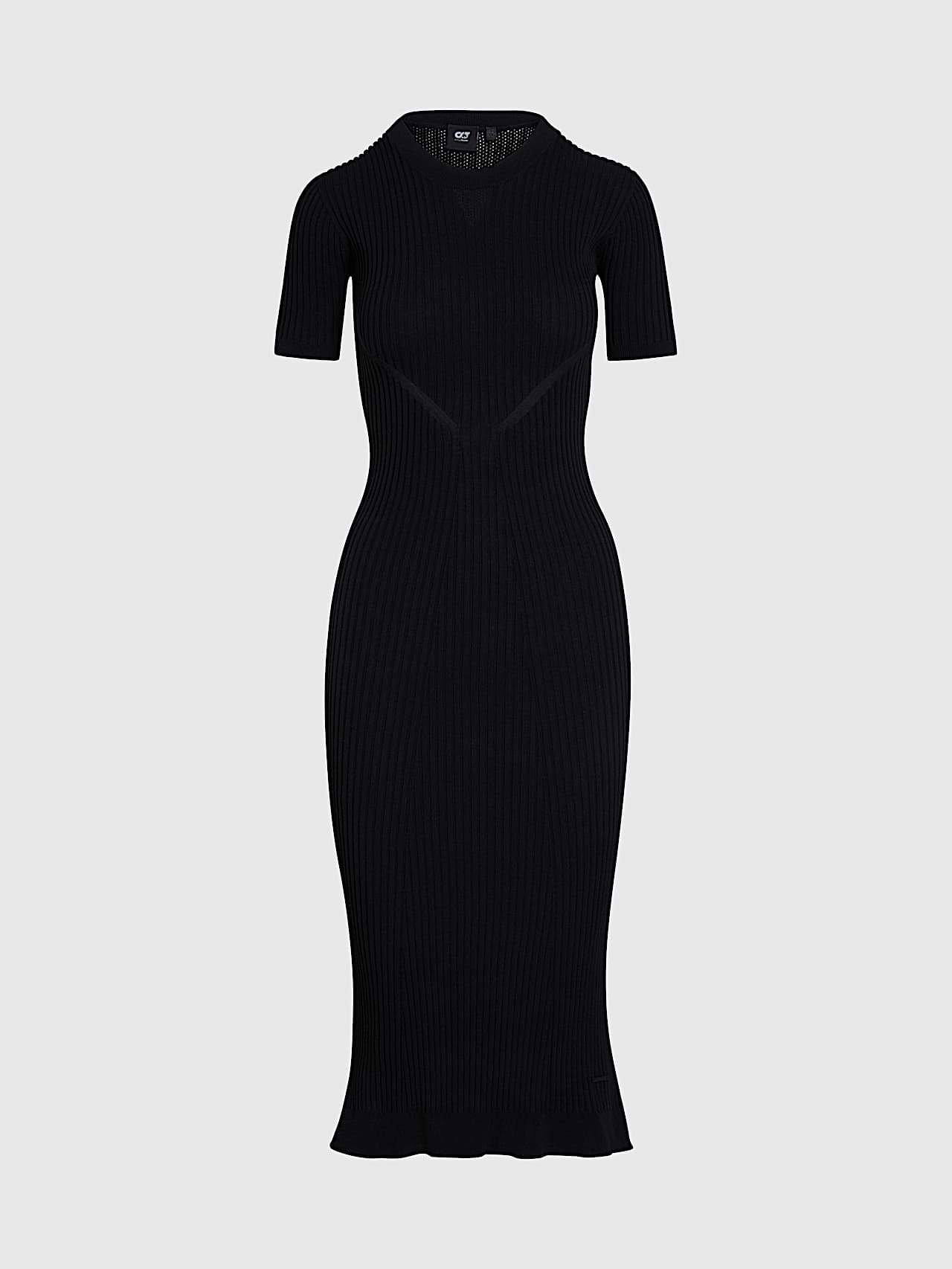 AlphaTauri | FANYO V1.Y9.01 | Nahtloses 3D-Strickkleid aus Leinen-Baumwolle in Schwarz für Damen AlphaTauri | FANYO V1.Y9.01 | Nahtloses 3D-Strickkleid aus Leinen-Baumwolle in Schwarz für Damen