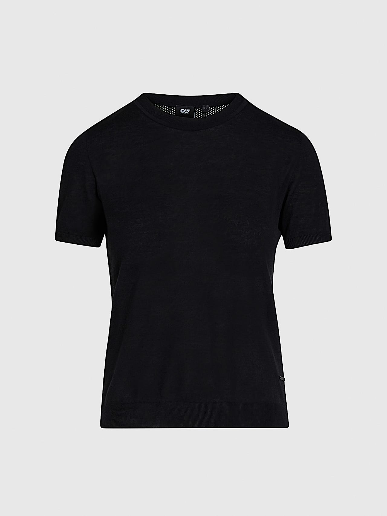 AlphaTauri | FANYA V1.Y9.01 | Nahtloses 3D-Strick-T-Shirt aus Leinen-Baumwolle in Schwarz für Damen