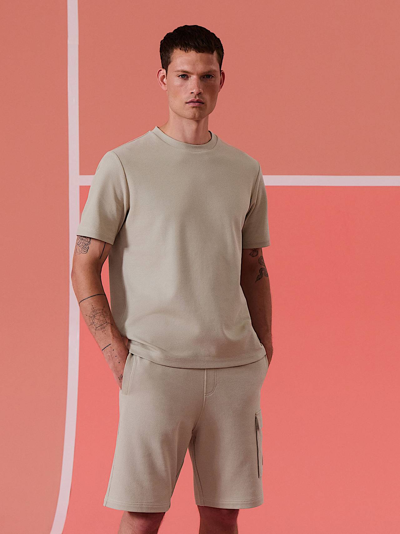 AlphaTauri | SIZZLE V1.Y10.01 | Heavyweight Organic Cotton T-Shirt in Dune for Men