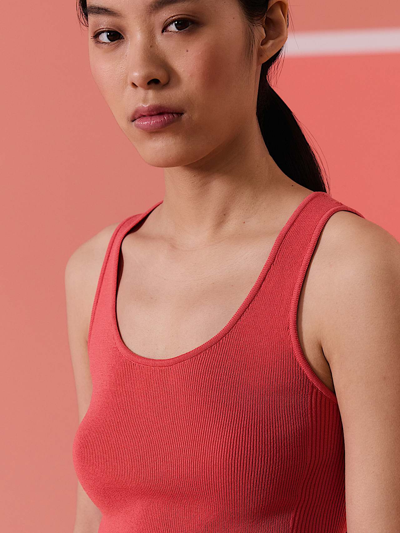 AlphaTauri | FIZZ V1.Y10.01 | Tanktop aus 3D-Strick in Deep Peach für Damen