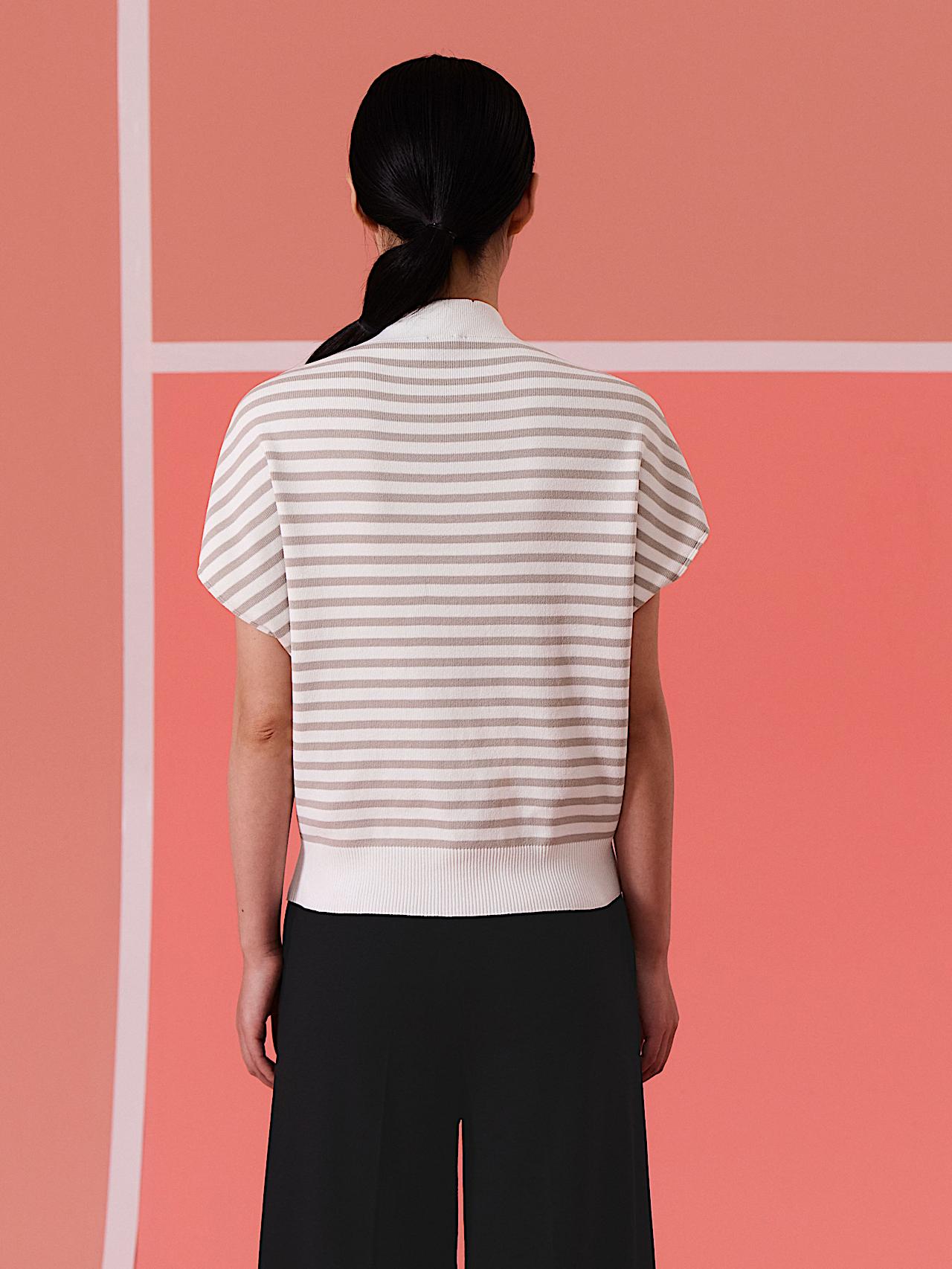 AlphaTauri | FUZE V1.Y10.01 | Haut en maille 3D à mancherons in Stone / Chalk for Femme