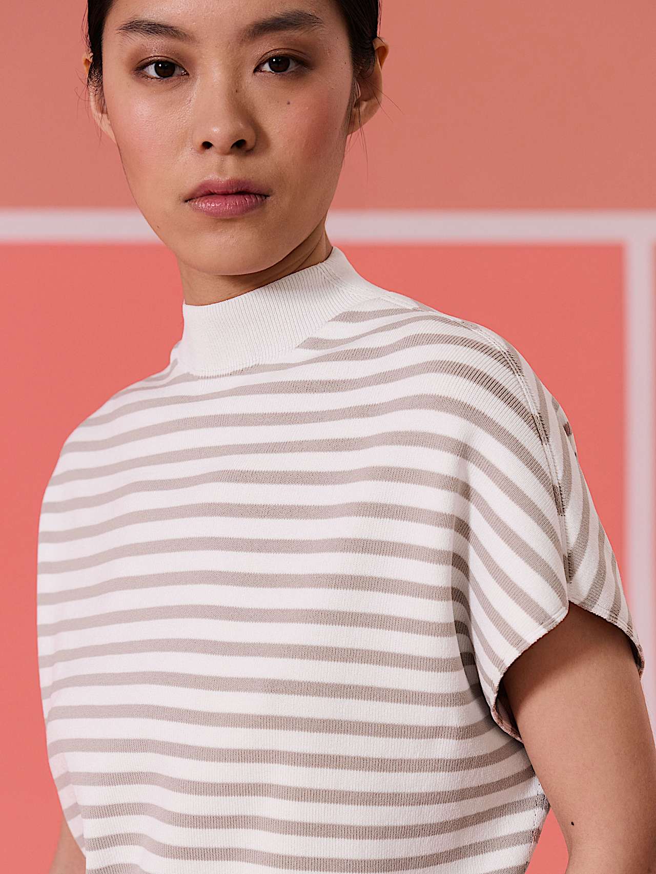 AlphaTauri | FUZE V1.Y10.01 | Haut en maille 3D à mancherons in Stone / Chalk for Femme