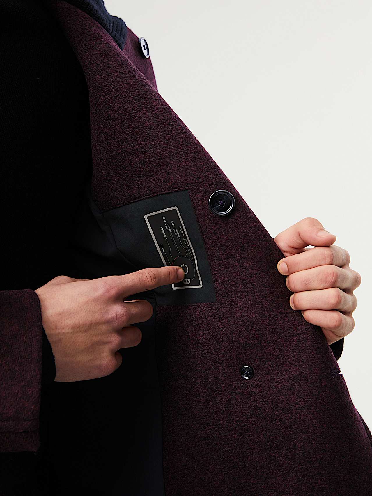 AlphaTauri | ORATA V2.C1.03 | Heatable and Water Resistant Caban Jacket in Plum for Men