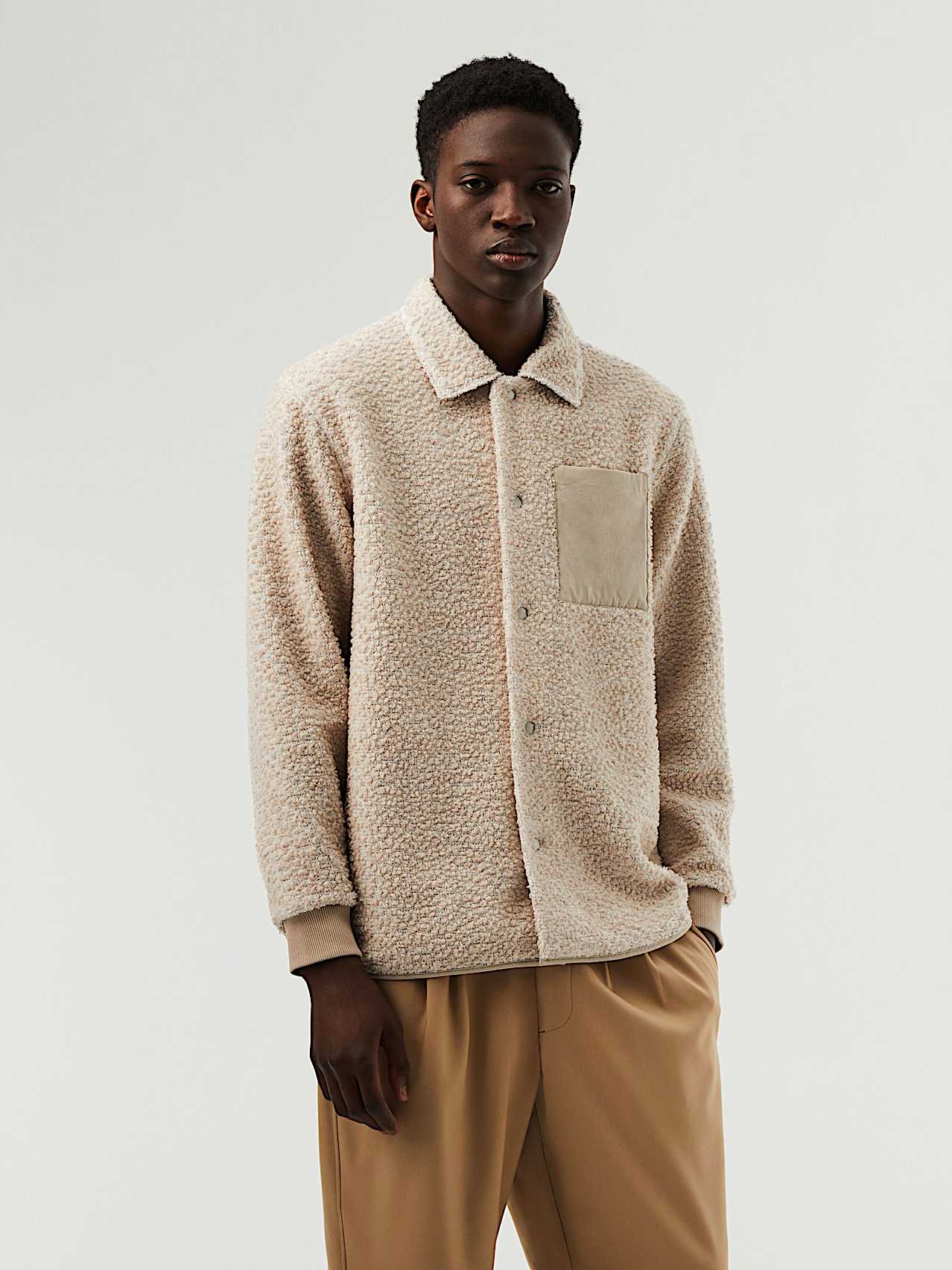 AlphaTauri | SURFE V1.Y7.02 | Overshirt aus Teddyfell in Braun / Beige für Herren