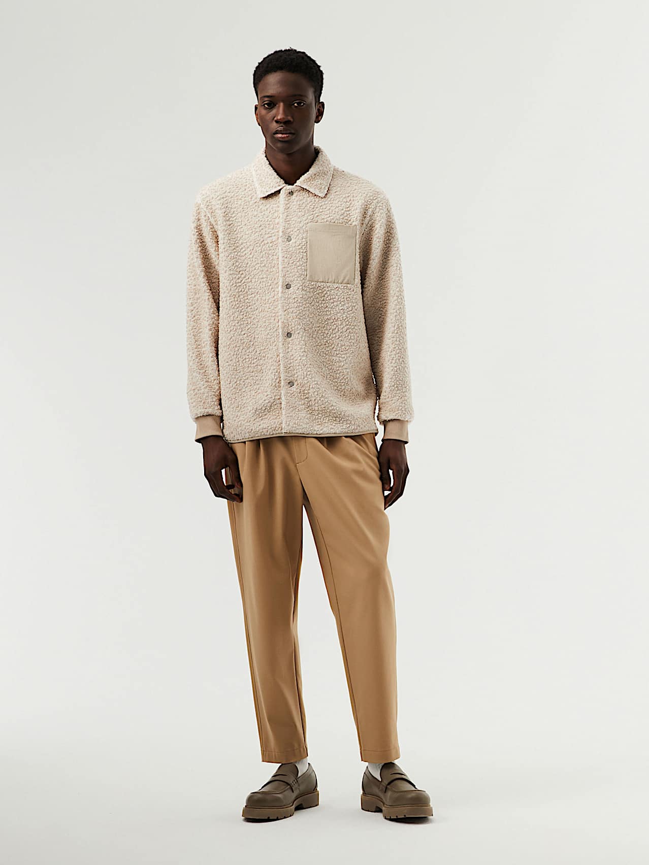 AlphaTauri | SURFE V1.Y7.02 | Overshirt aus Teddyfell in Braun / Beige für Herren