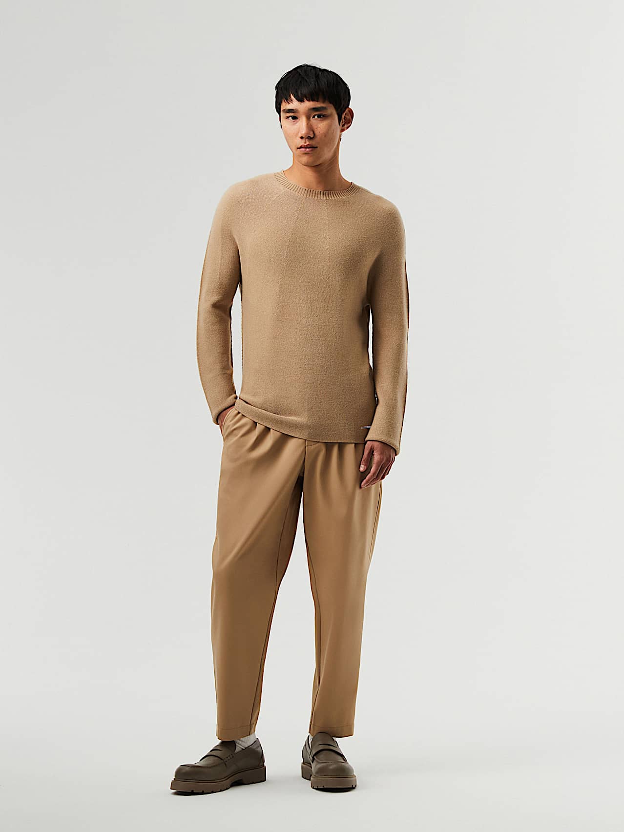 AlphaTauri | PAVO V1.Y7.02 | Tapered Wide Leg Cropped Trousers in Brown / Beige for Men