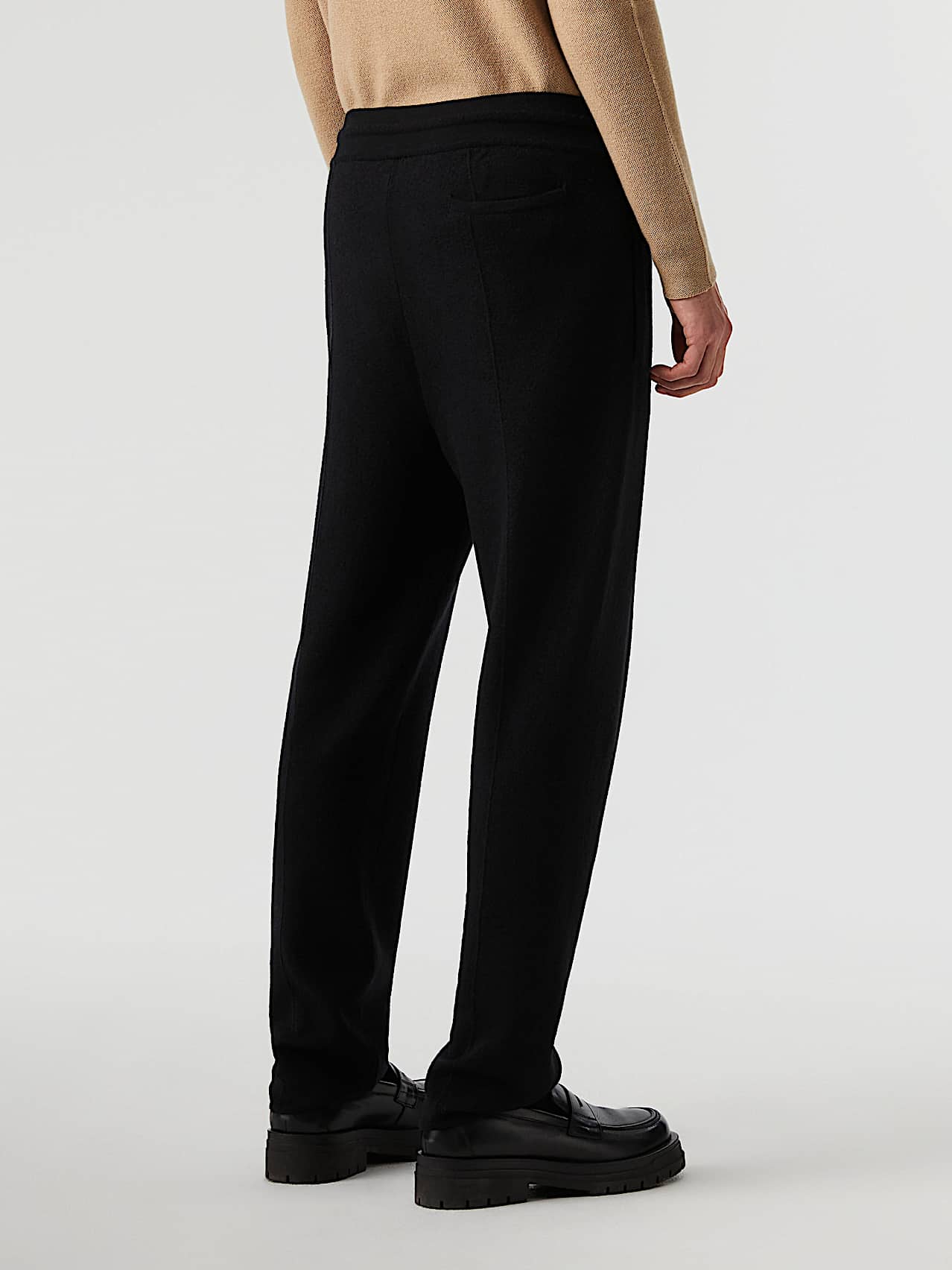 AlphaTauri | PANOV V1.Y7.02 | Felted Merino Wool Knit Trousers in Black for Men
