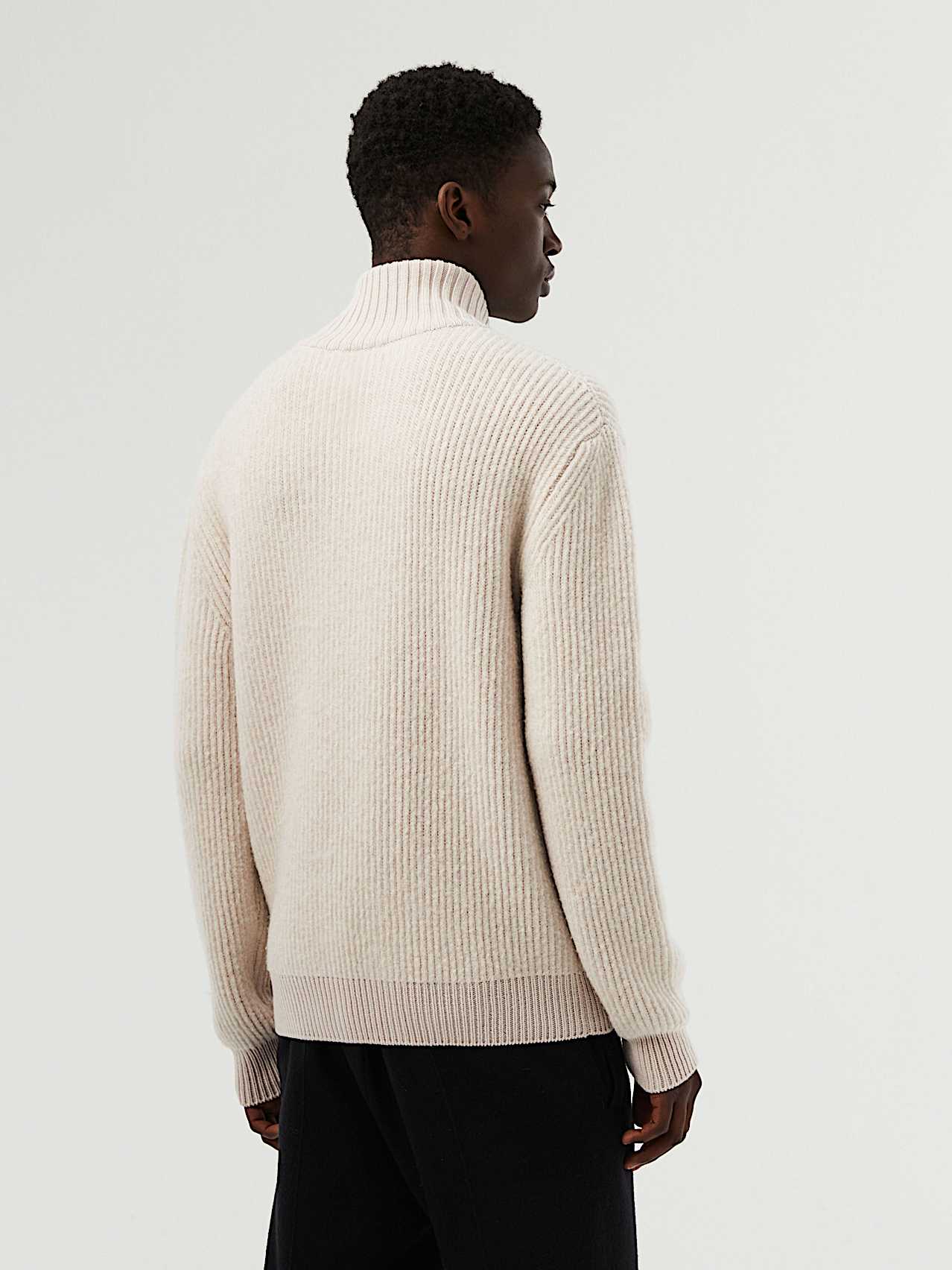 AlphaTauri | FAAMO V2.Y7.02 | Chunky Knit Merino Wool Jacket in Chalk for Men