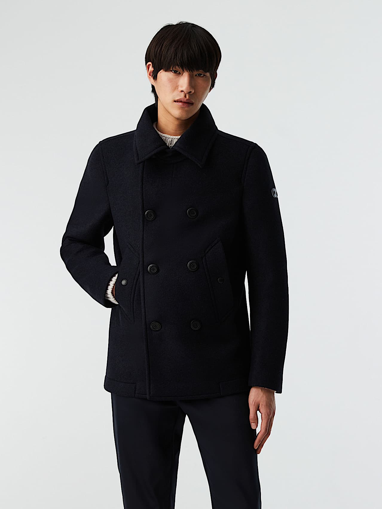 AlphaTauri | ORATA V3.Y8.02 | Veste caban en laine collée in Bleu Marine for Homme