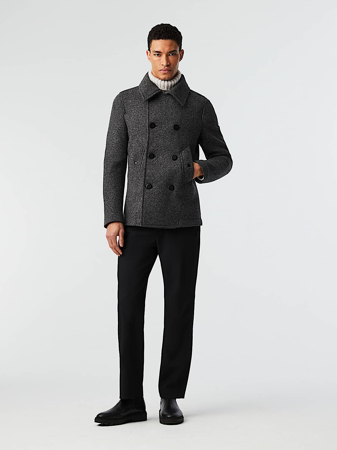 AlphaTauri | ORATA V3.Y8.02 | Giacca Caban in lana accoppiata in Grigio Scuro for Uomo