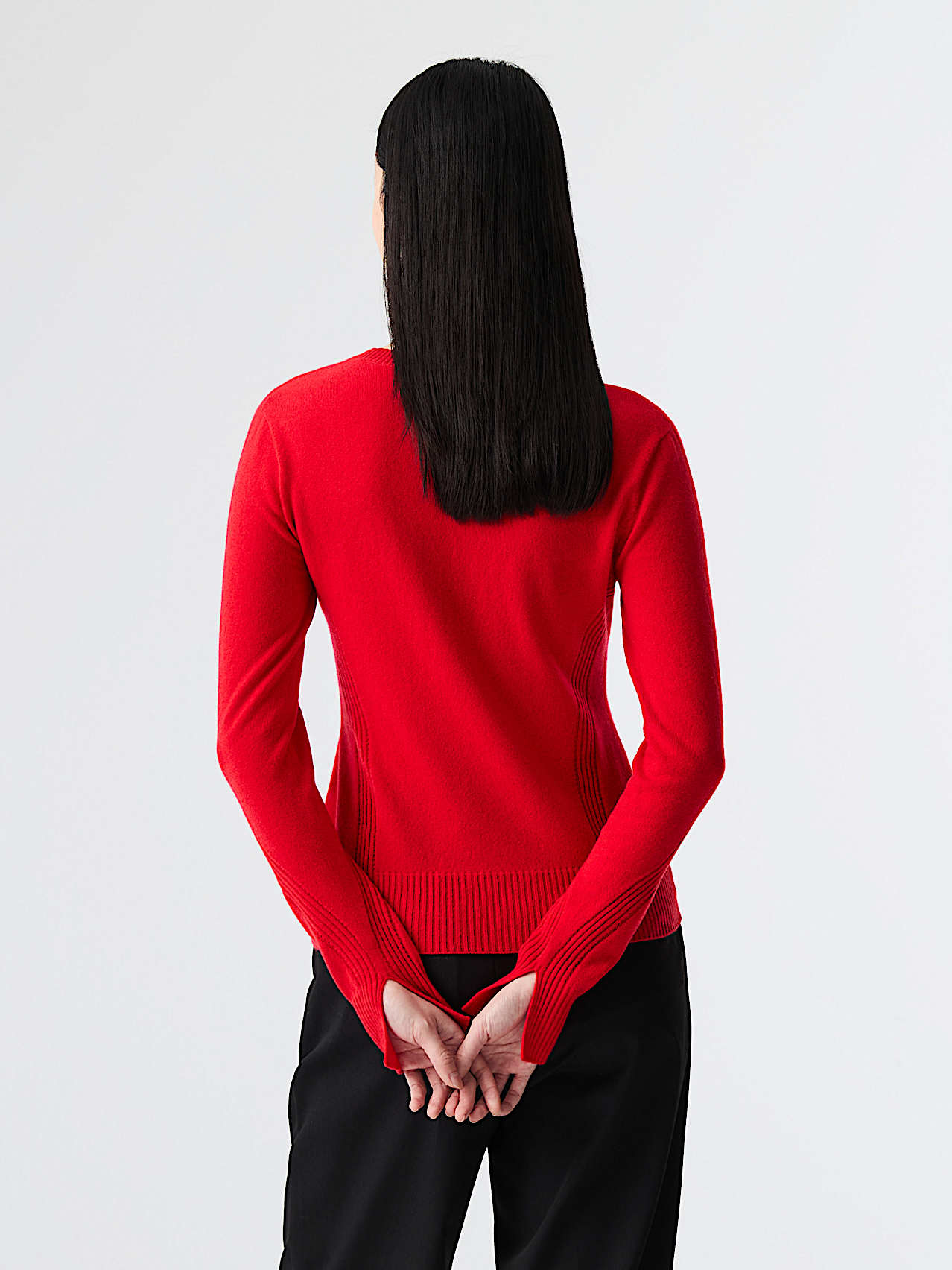 AlphaTauri | FEHES V1.Y8.02 | Seamless 3D Knit Cashmere Crewneck Sweater in Red for Women