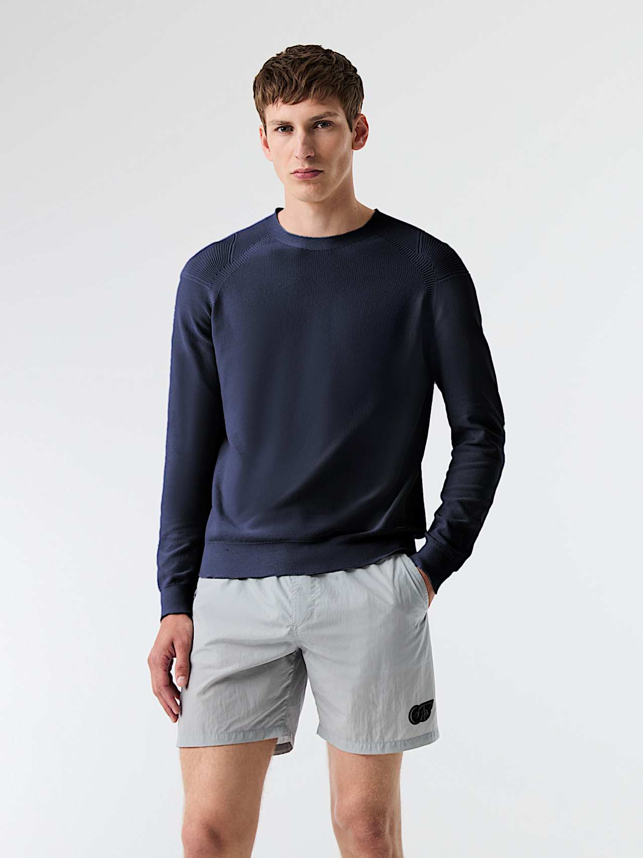 AlphaTauri | FOSOP V4.Y8.02 | Maglia tecnica 3D senza cuciture con colletto a girocollo in Blu Marino for Uomo