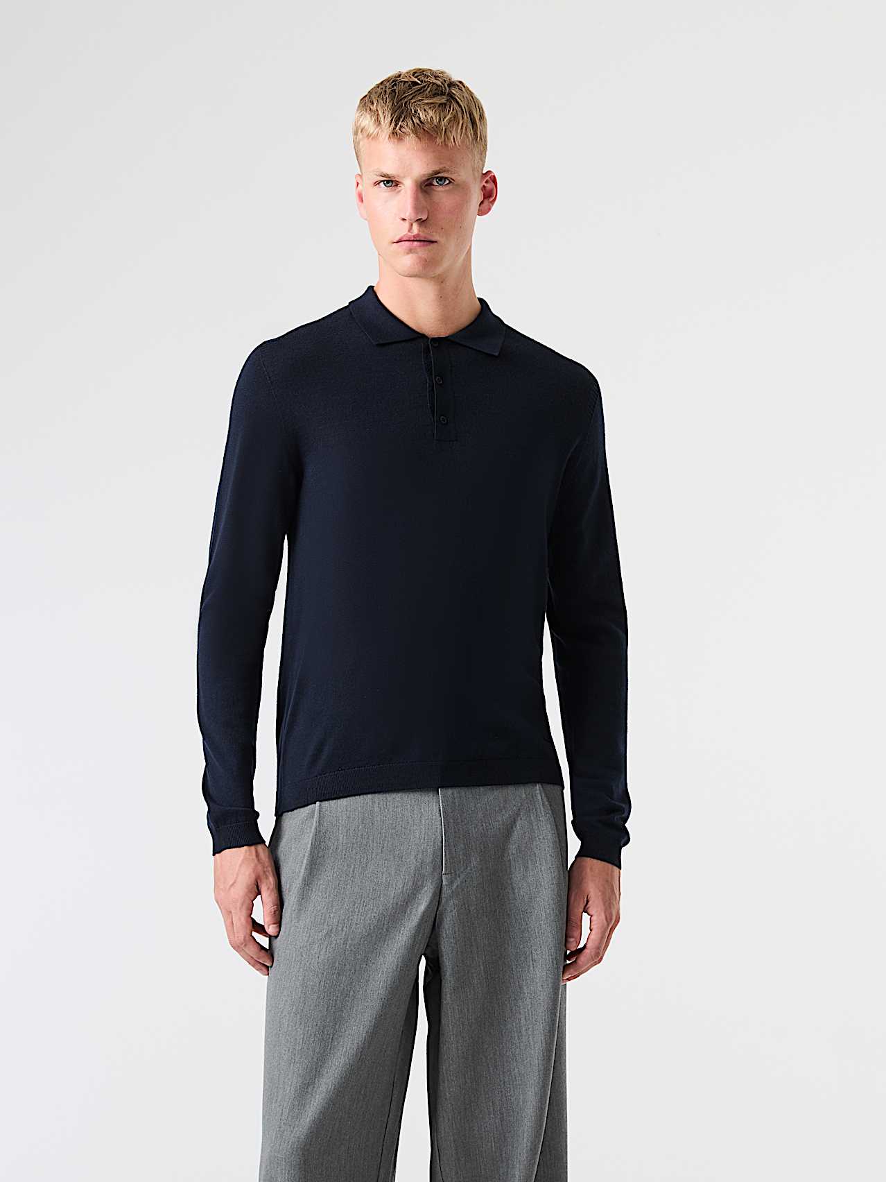 AlphaTauri | FYON V1.Y9.02 | Polo in maglia 3D di lana senza cuciture in Dark Navy for Uomo