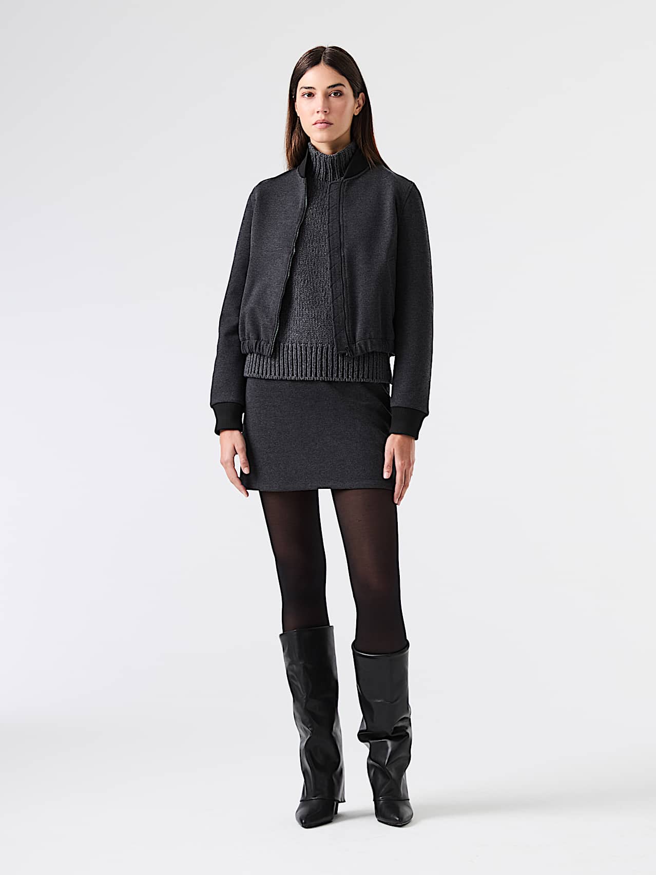 AlphaTauri | OAK V1.Y9.02 | Cazadora bomber de mezcla de algodón in Dark Grey Melange for Mujer