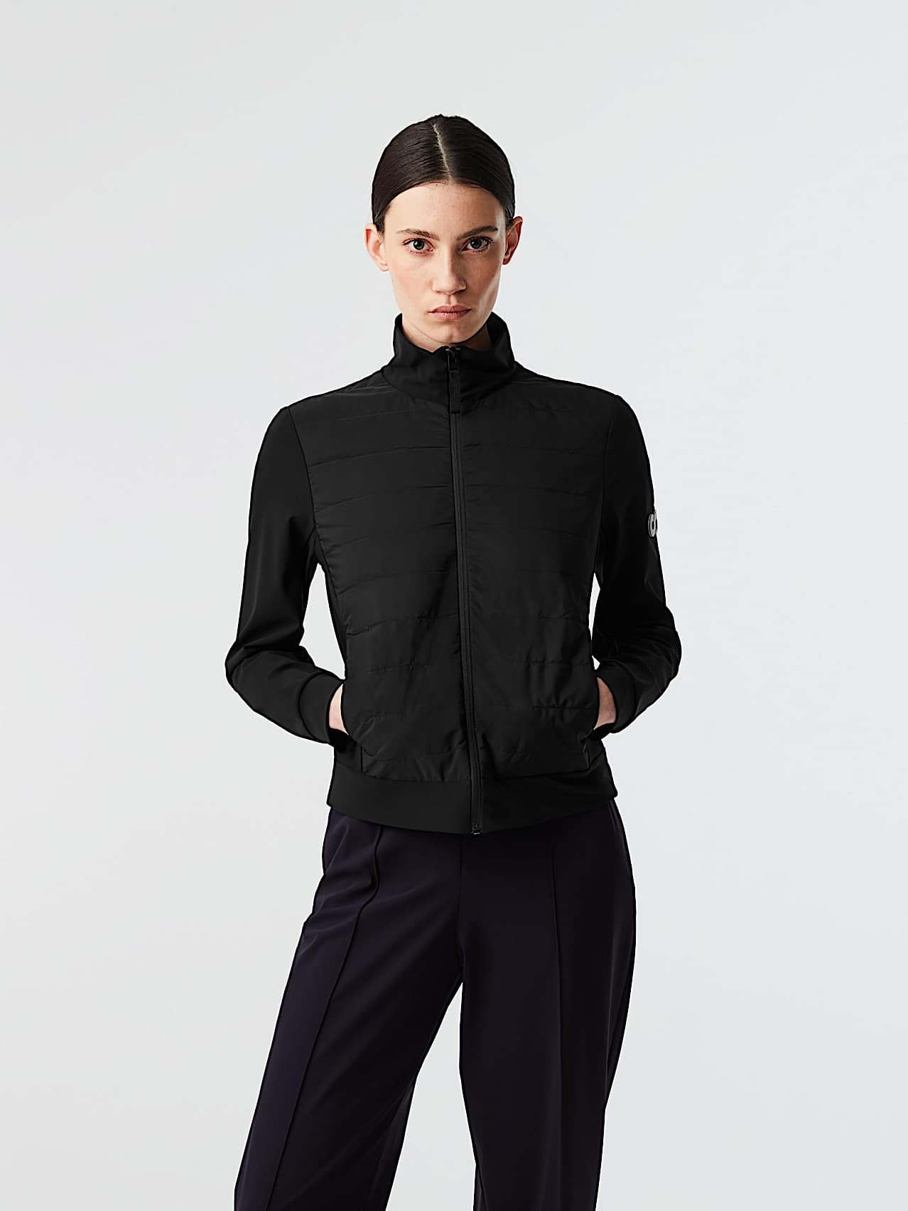 AlphaTauri | JEUTA V1.Y8.02 | Chaqueta de punto elástico con acolchado frontal in Black for Mujer