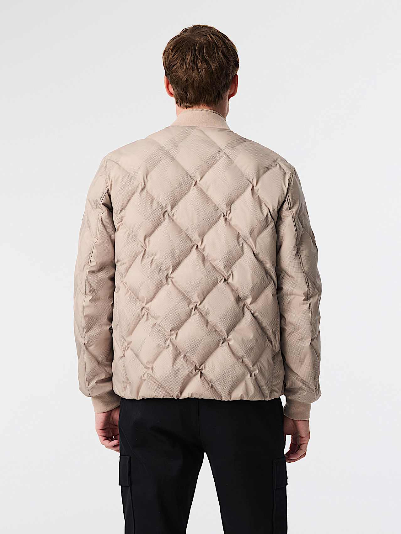 AlphaTauri | OCTAL V1.Y9.02 | Gesteppte PrimaLoft® Bomberjacke in Silver Beige für Herren