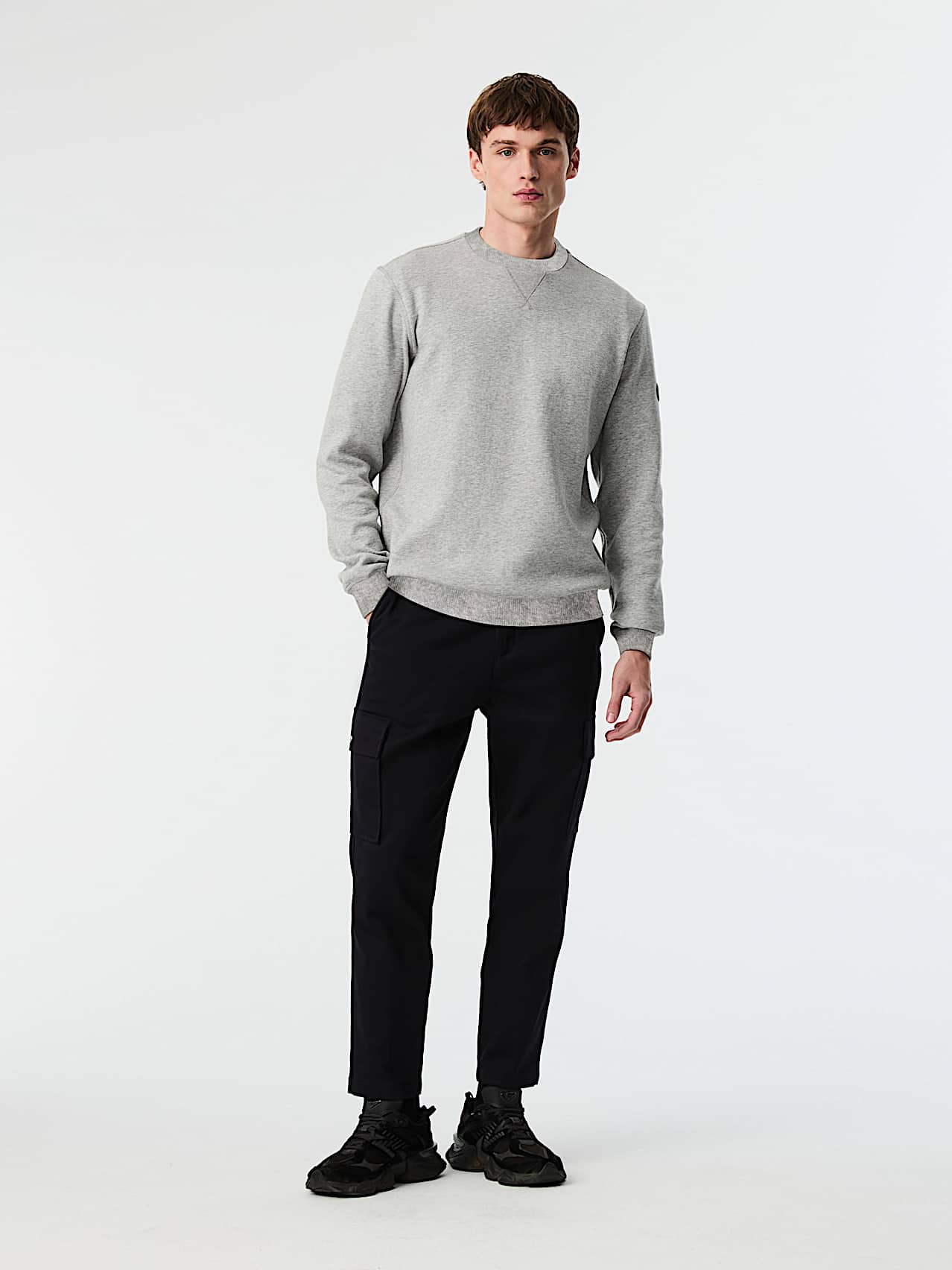 AlphaTauri | SEFAR V1.Y9.02 | Sweat-shirt col ras du cou coupe décontractée in Heather Grey for Homme