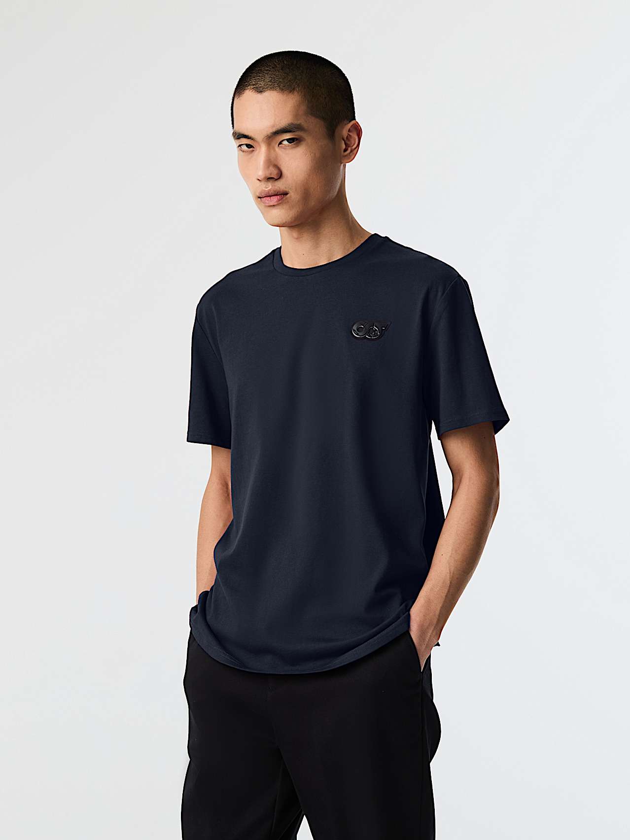 AlphaTauri | JOTTA V2.Y9.02 | T-shirt en coton biologique à logo in Dark Navy for Homme