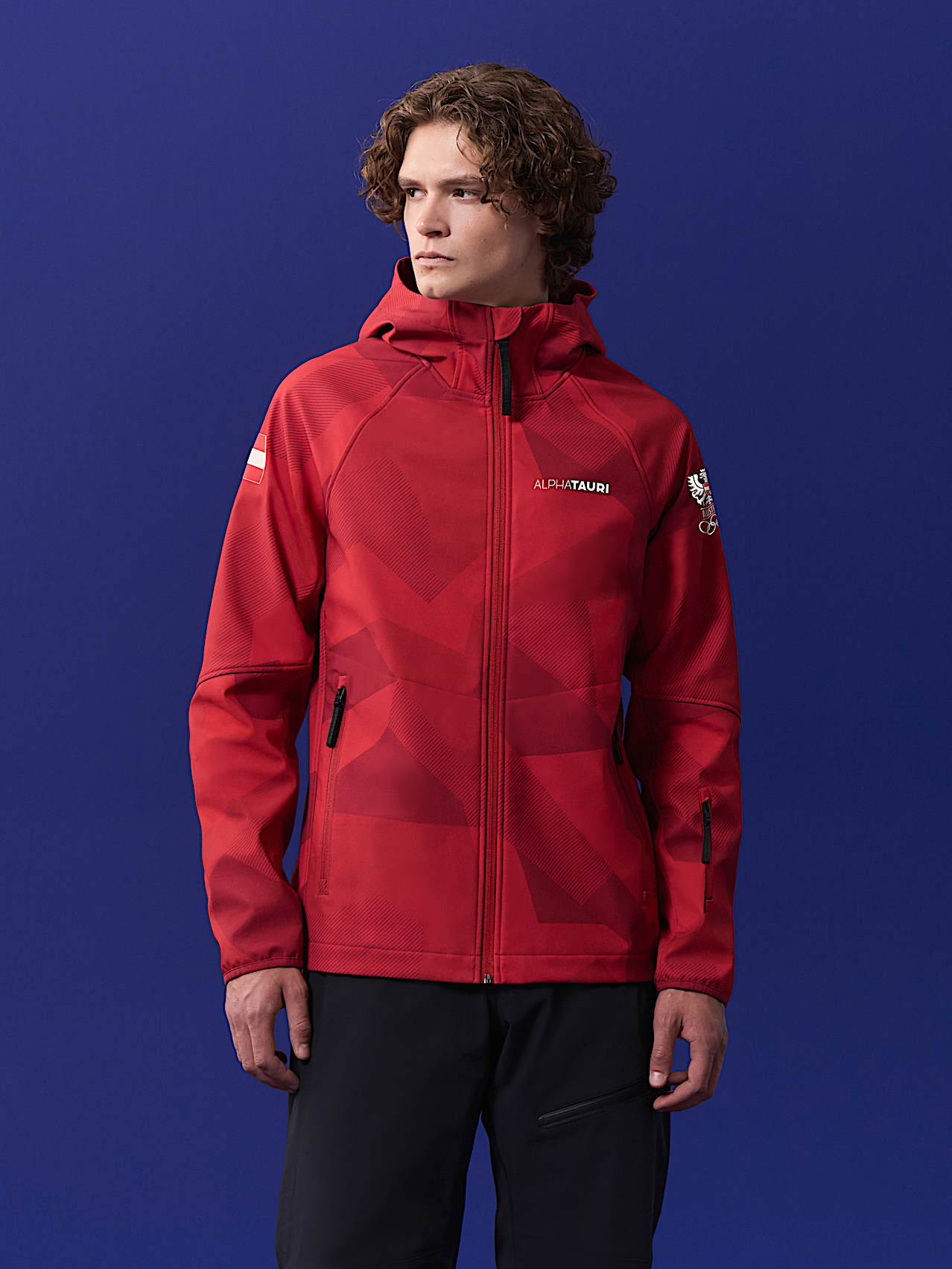 AlphaTauri | Giacca in softshell da uomo | Collezione Olympic Team Austria in Red for Uomo