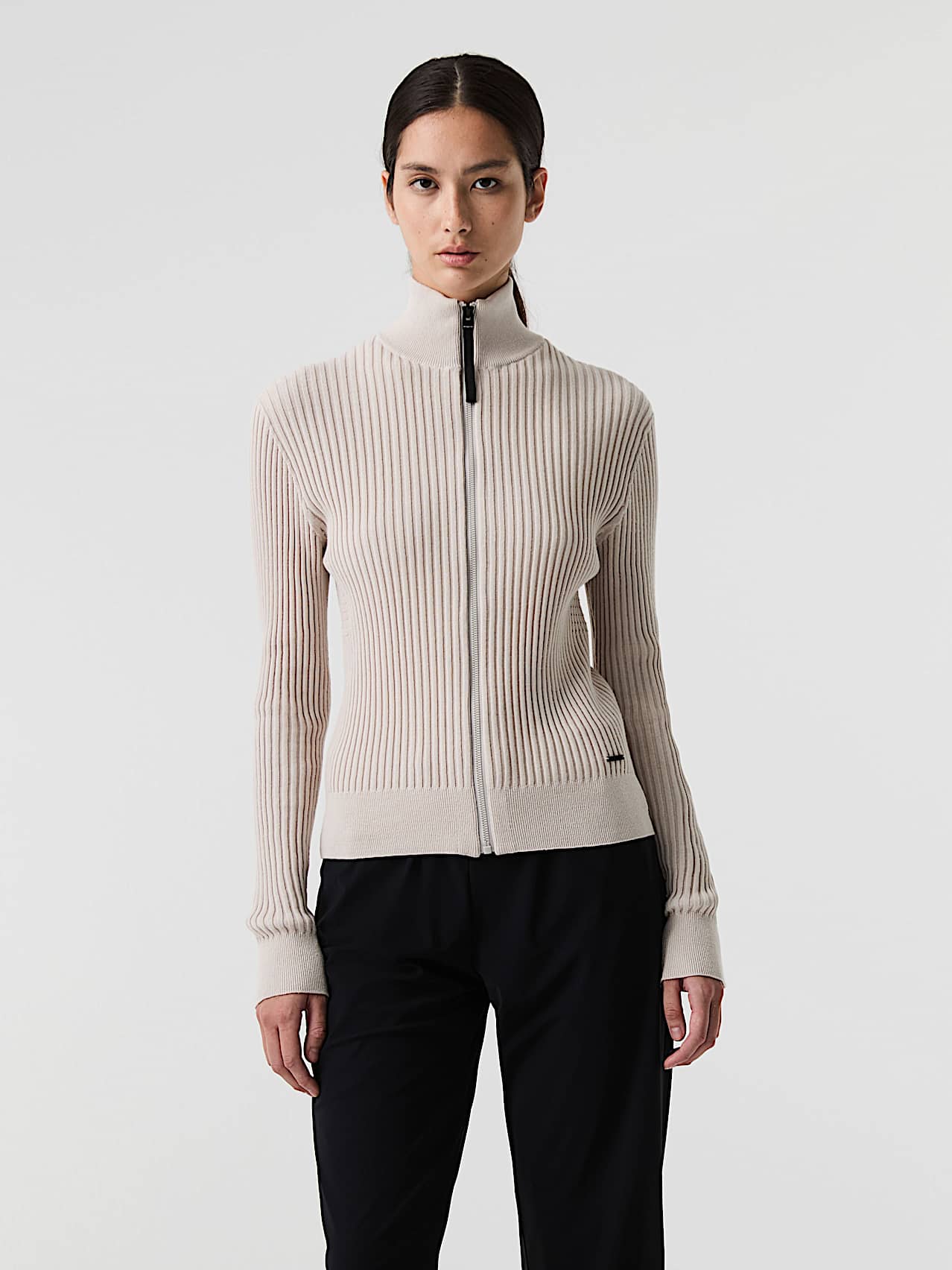 AlphaTauri | FONELA V1.Y9.01 | Giacca in lino e cotone in maglia 3D senza cuciture in Stone for Donna