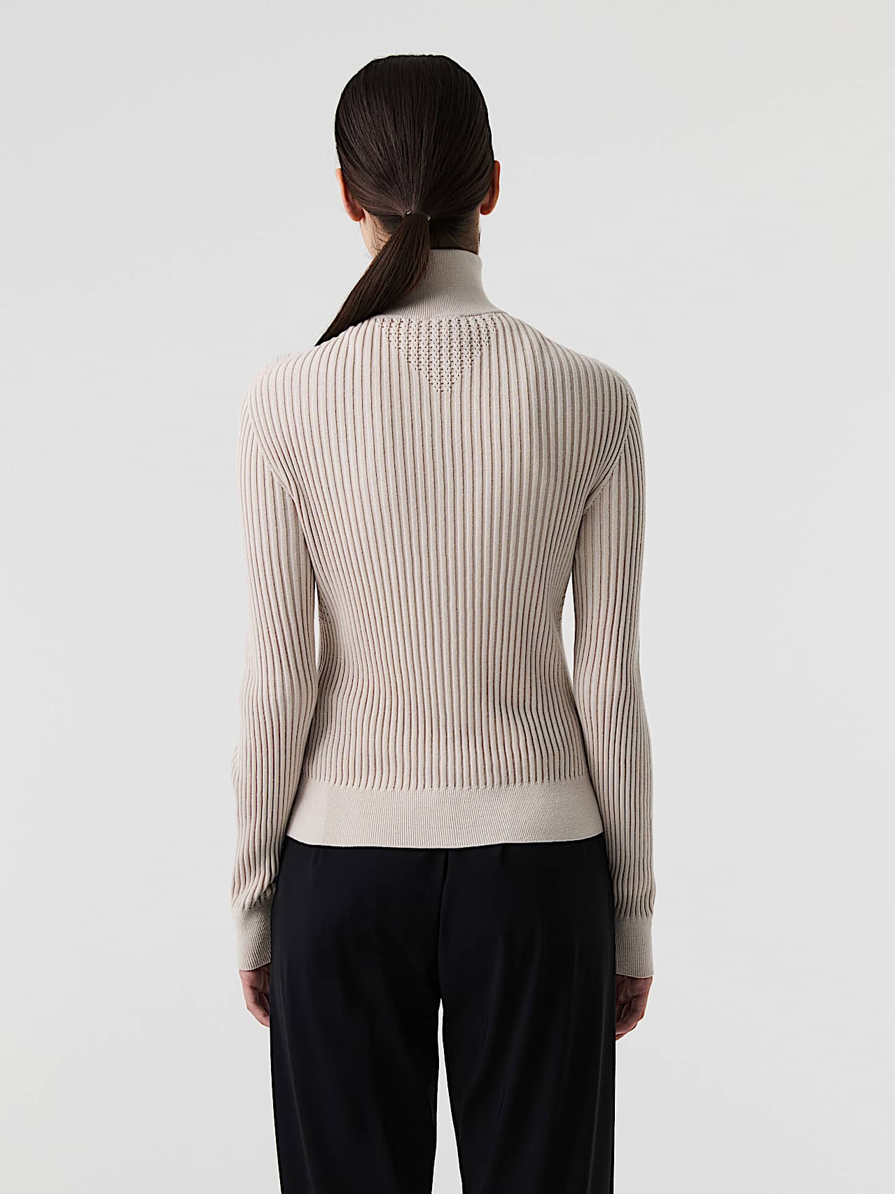 AlphaTauri | FONELA V1.Y9.01 | Giacca in lino e cotone in maglia 3D senza cuciture in Stone for Donna