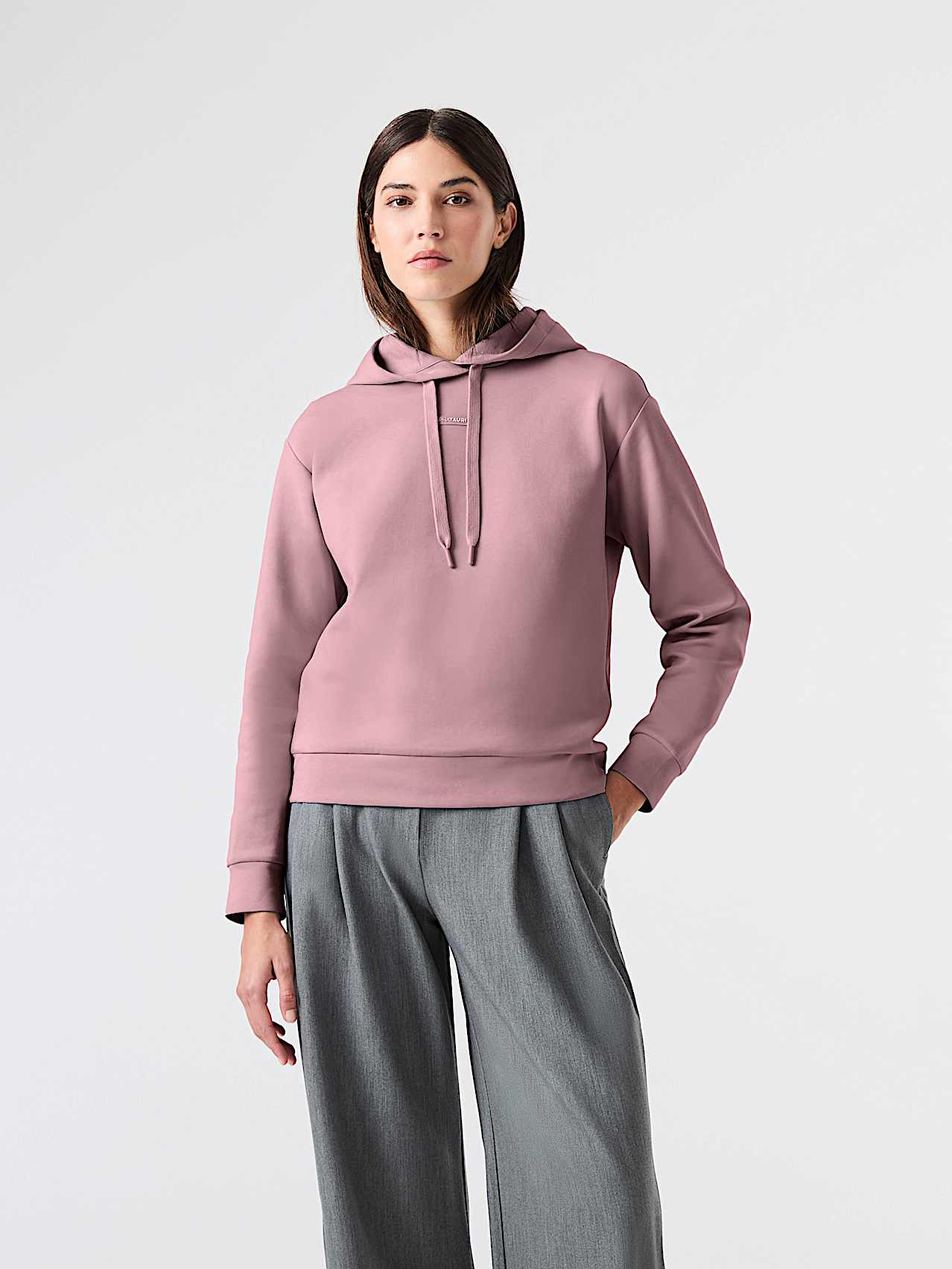 AlphaTauri | SURI V1.Y9.02 | Relaxed Fit Interlock Hoodie in Dark Rosewood for Women