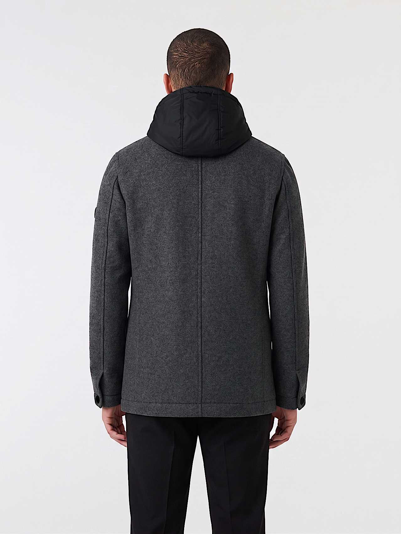 AlphaTauri | ORMOUNT V1.Y10.02 | Technical Wool 2-in-1 Coat in Dark Grey Melange for Men