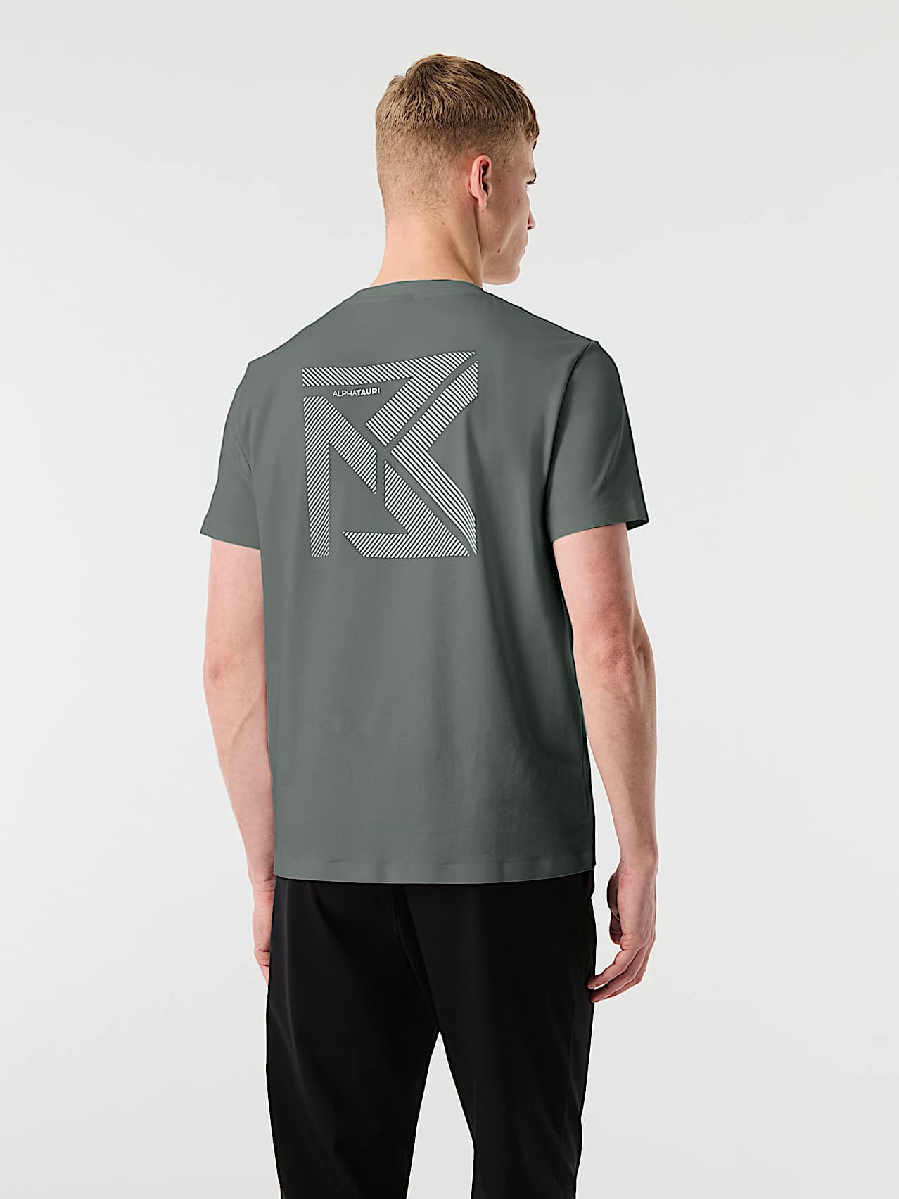 AlphaTauri | JOSSAL V1.Y10.02 | Organic Cotton T-Shirt with Backprint in Dark Moss for Men