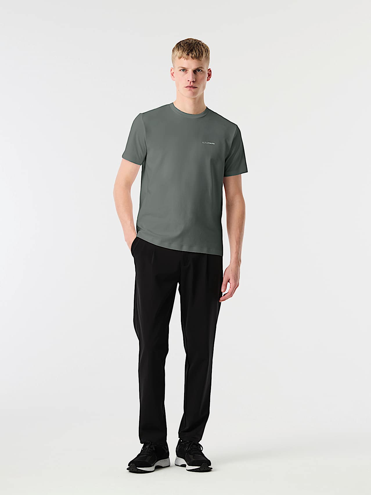 AlphaTauri | JOSSAL V1.Y10.02 | Organic Cotton T-Shirt with Backprint in Dark Moss for Men