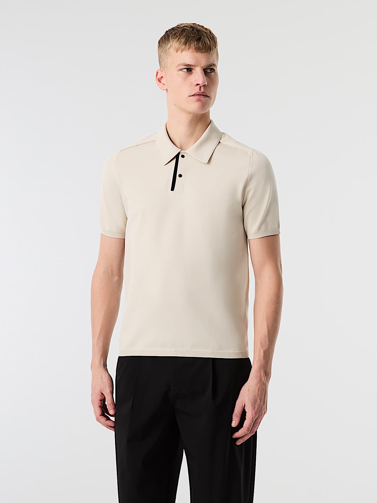 AlphaTauri | FLYON V1.Y10.02 | Knit Polo Shirt in Stone for Homme