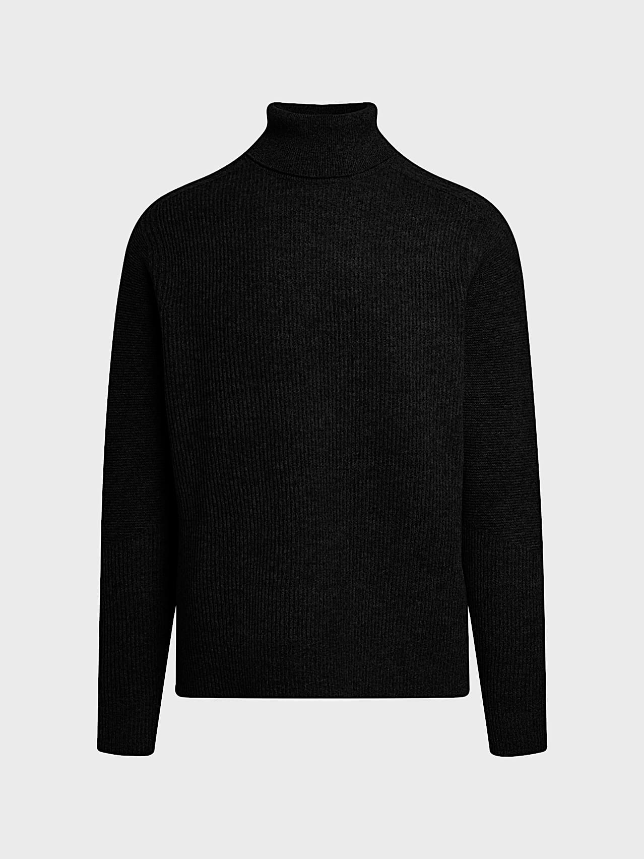 AlphaTauri | FANNES V1.Y10.02 | 3D Knit Wool Turtleneck Sweater in Black for Men