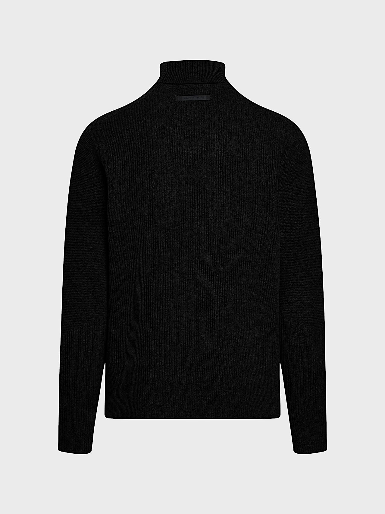 AlphaTauri | FANNES V1.Y10.02 | 3D Knit Wool Turtleneck Sweater in Black for Men