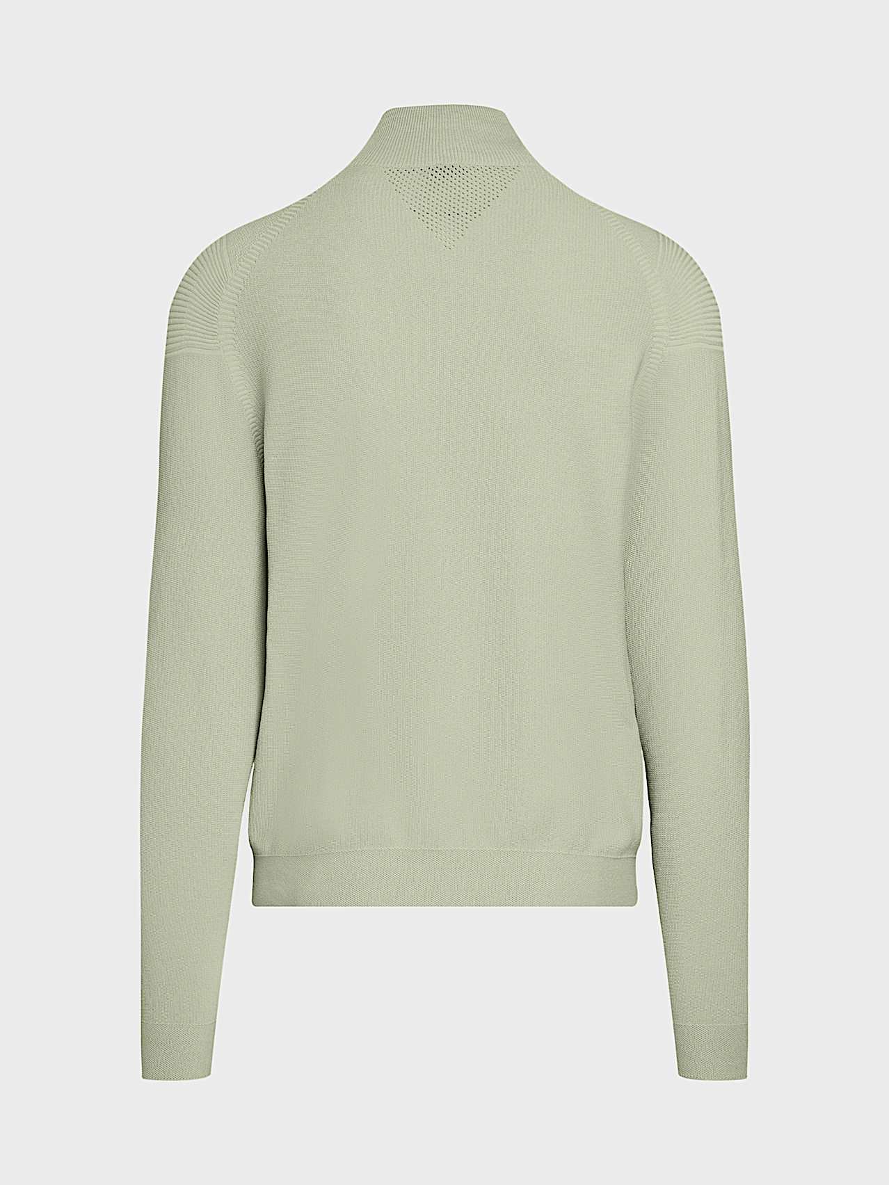 AlphaTauri | FROST V2.Y10.02 | Seamless 3D Knit Half-Zip Sweater in Soft Sage for Uomo