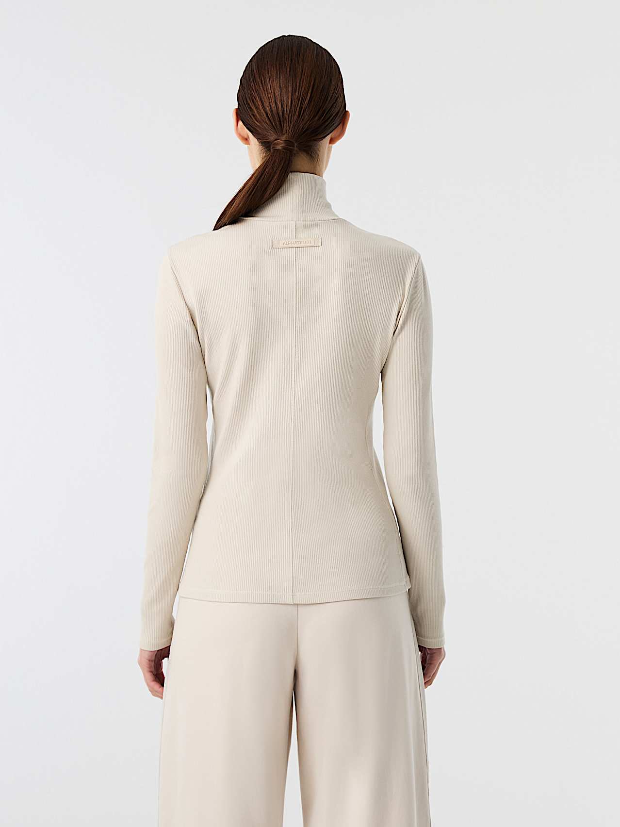 AlphaTauri | JARRA V1.Y10.02 | Ribbed Turtleneck Longsleeve in Stone for Women