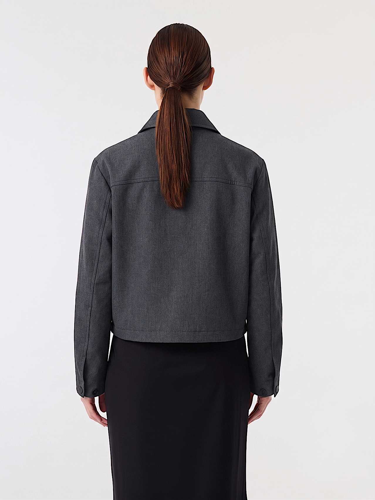 AlphaTauri | WALERNO V1.Y10.02 | Wool Tech Jacket in Dark Grey Melange for Women
