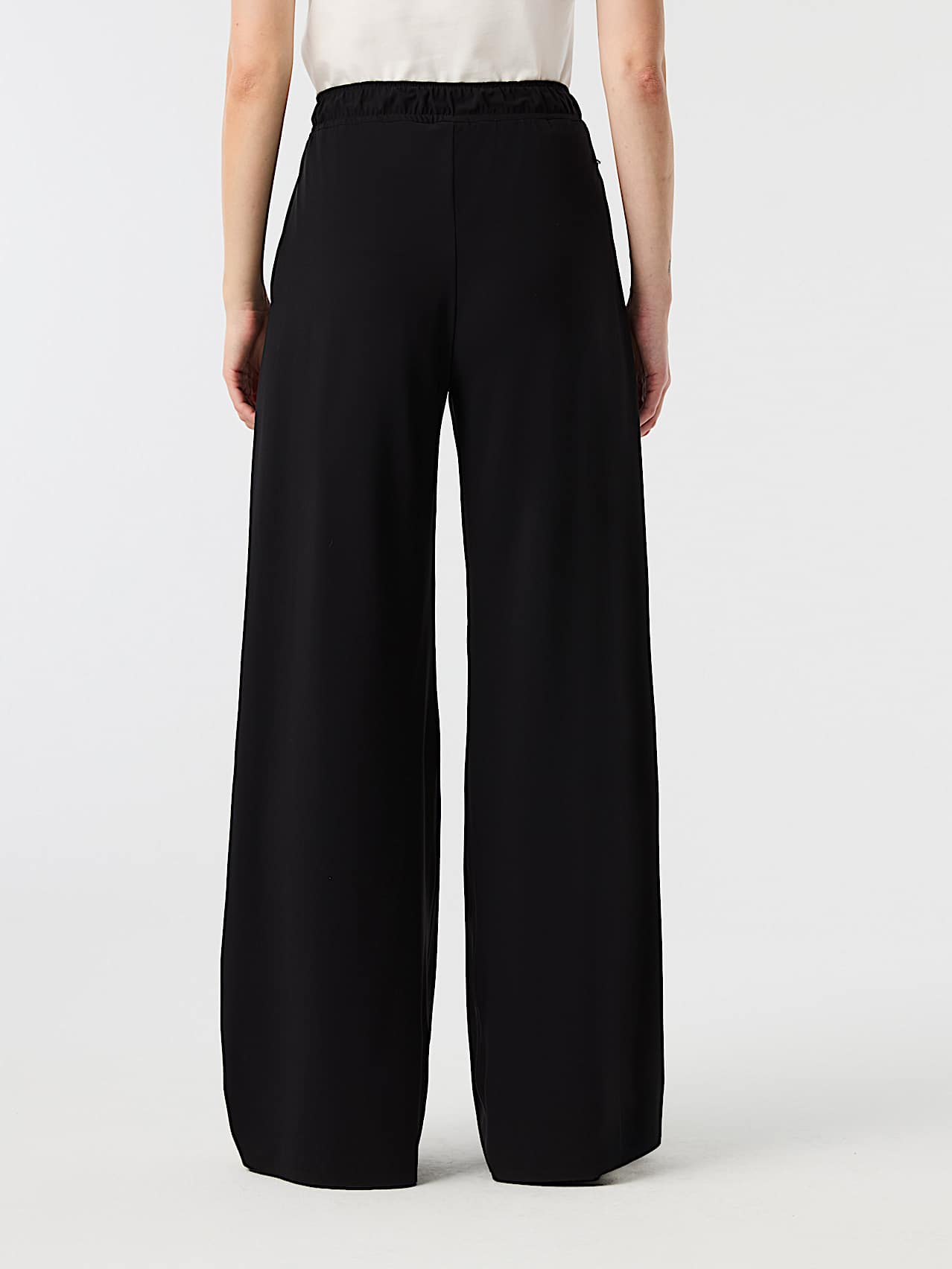 AlphaTauri | PICENZA V1.Y10.02 | Power Stretch Jersey Wide Leg Trousers in Black for Mujer