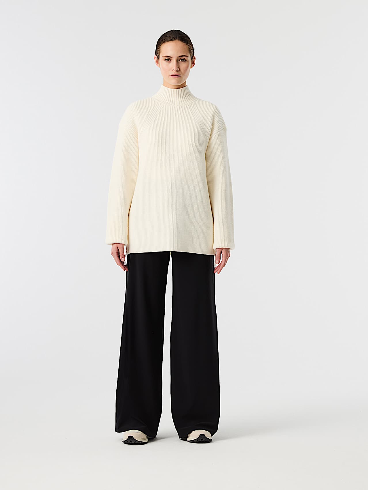 AlphaTauri | PICENZA V1.Y10.02 | Power Stretch Jersey Wide Leg Trousers in Black for Mujer