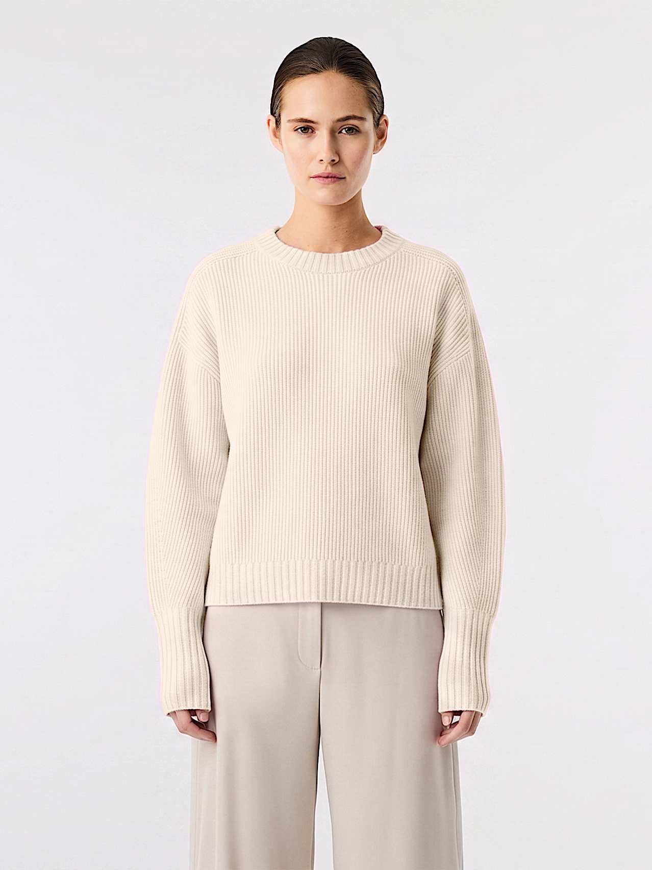 AlphaTauri | FENUA V1.Y10.02 | 3D Knit Wool Sweater in Warm Stone for Women