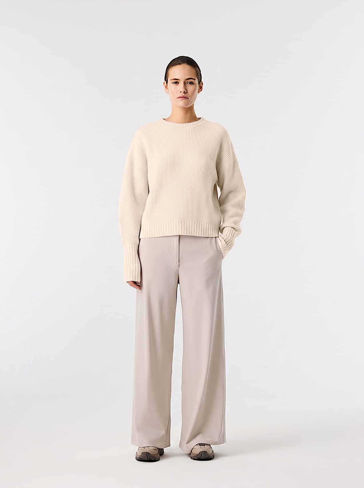 AlphaTauri | FENUA V1.Y10.02 | 3D Knit Wool Sweater in Warm Stone for Women