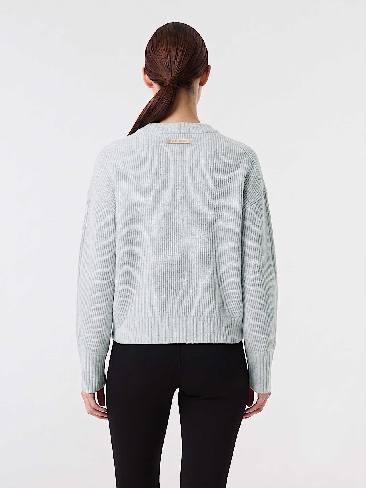 AlphaTauri | FENUA V1.Y10.02 | 3D Knit Sweater made from 100% Wool in Light Grey Melange for Women